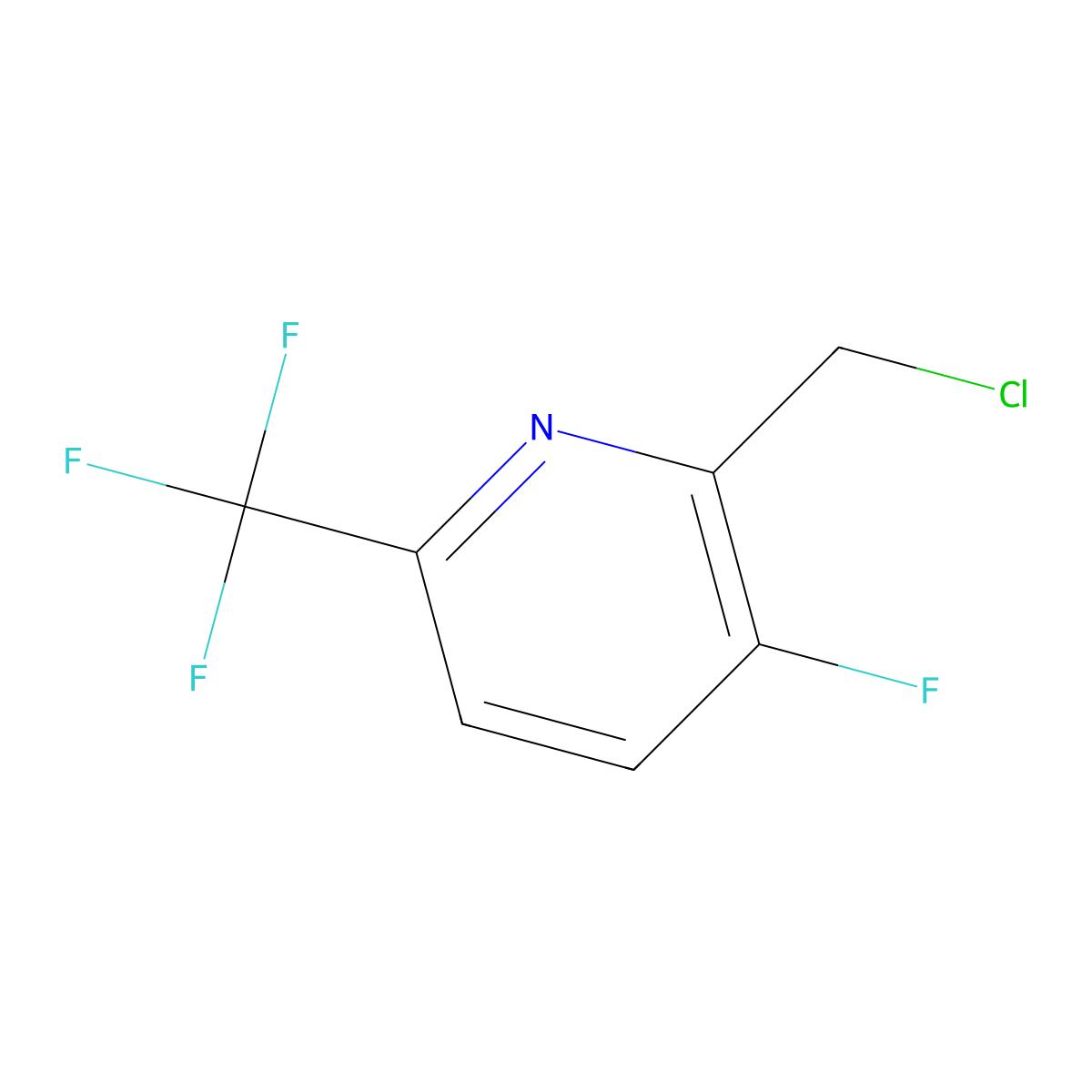 2-Chloromethyl-3-fluoro-6-(trifluoromethyl)pyridine molecular structure, CAS 1227590-95-5