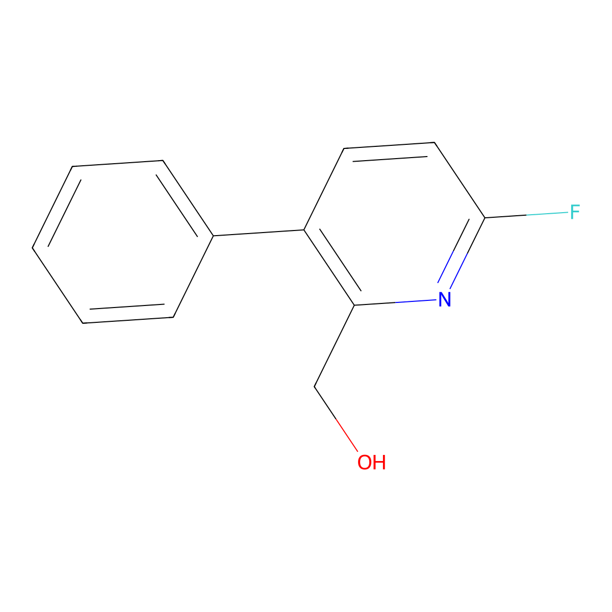 2-Pyridinemethanol, 6-fluoro-3-phenyl- molecular structure, CAS 1227590-96-6