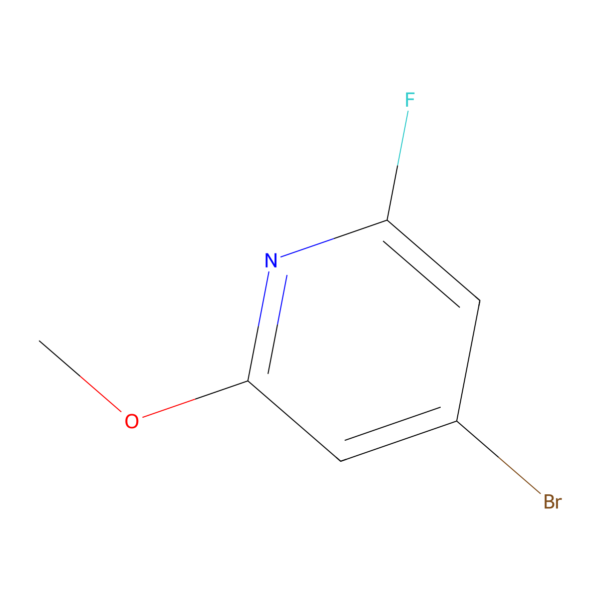 4-Bromo-2-fluoro-6-methoxypyridine molecular structure, CAS 1227591-12-9