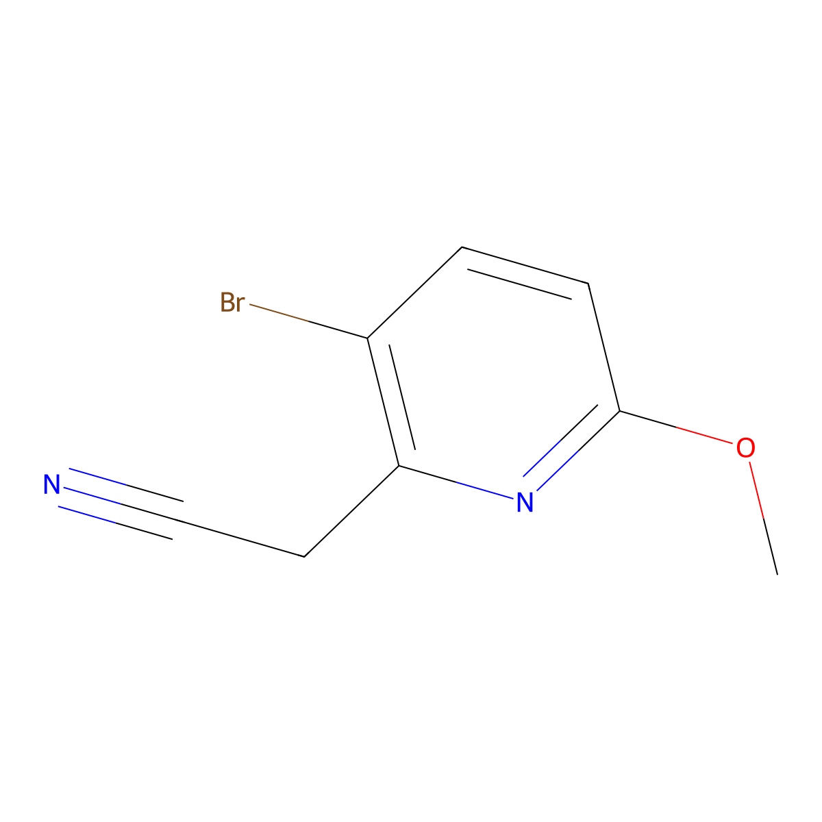 2-(3-Bromo-6-methoxypyridin-2-yl)acetonitrile molecular structure, CAS 1227591-31-2
