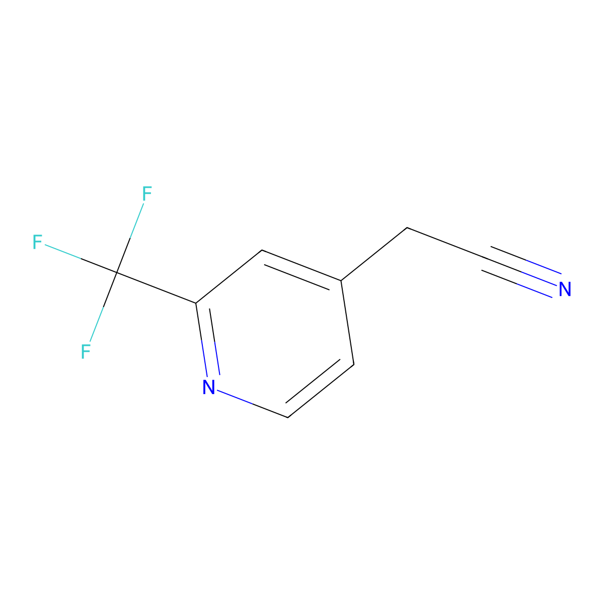 2-(Trifluoromethyl)pyridine-4-acetonitrile molecular structure, CAS 1227591-90-3