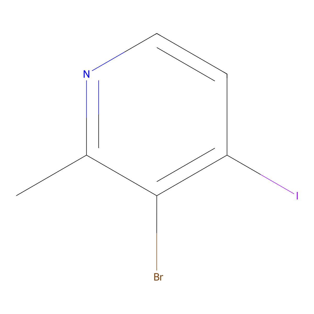 3-Bromo-4-iodo-2-methylpyridine molecular structure, CAS 1227591-92-5