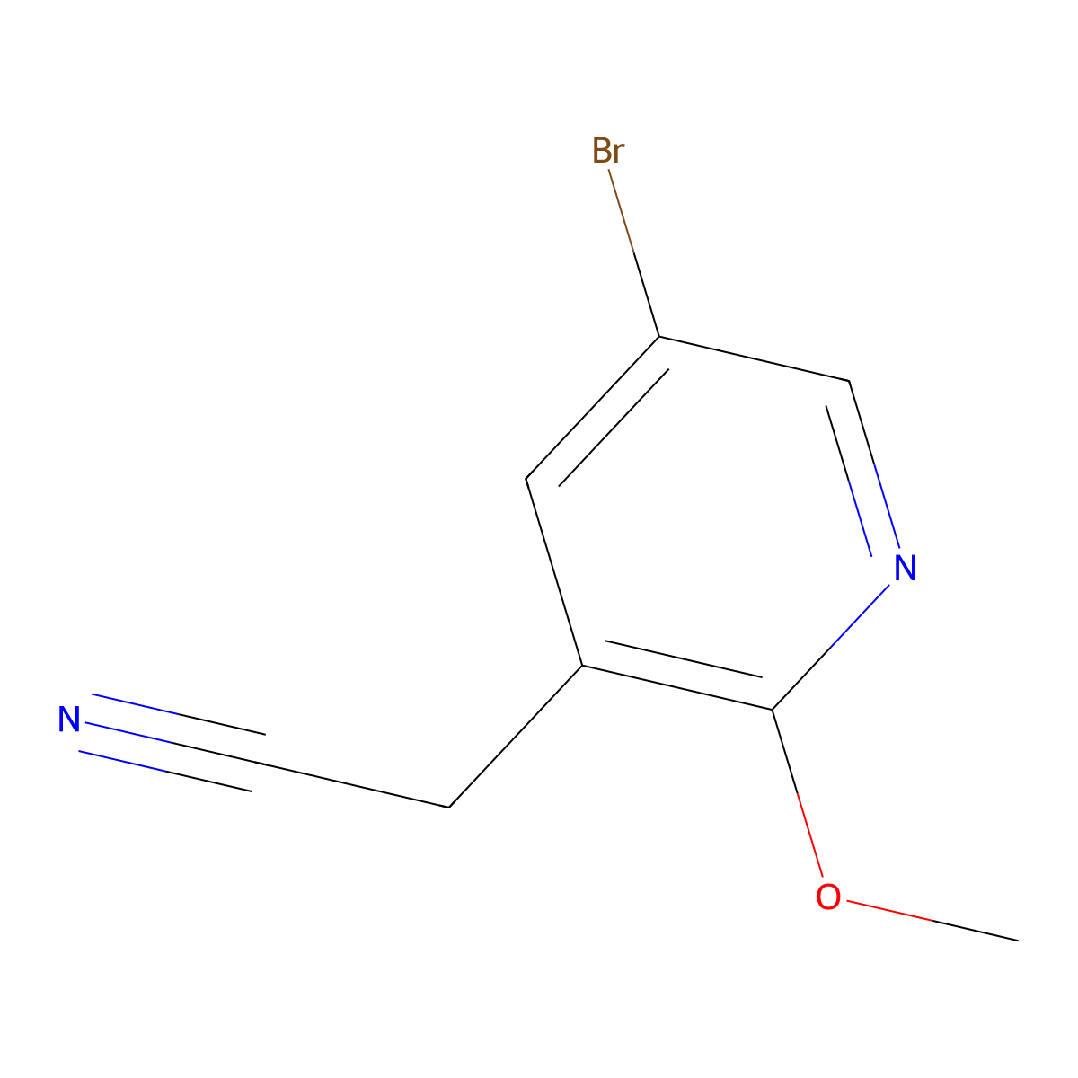 2-(5-Bromo-2-methoxypyridin-3-yl)acetonitrile molecular structure, CAS 1227591-98-1