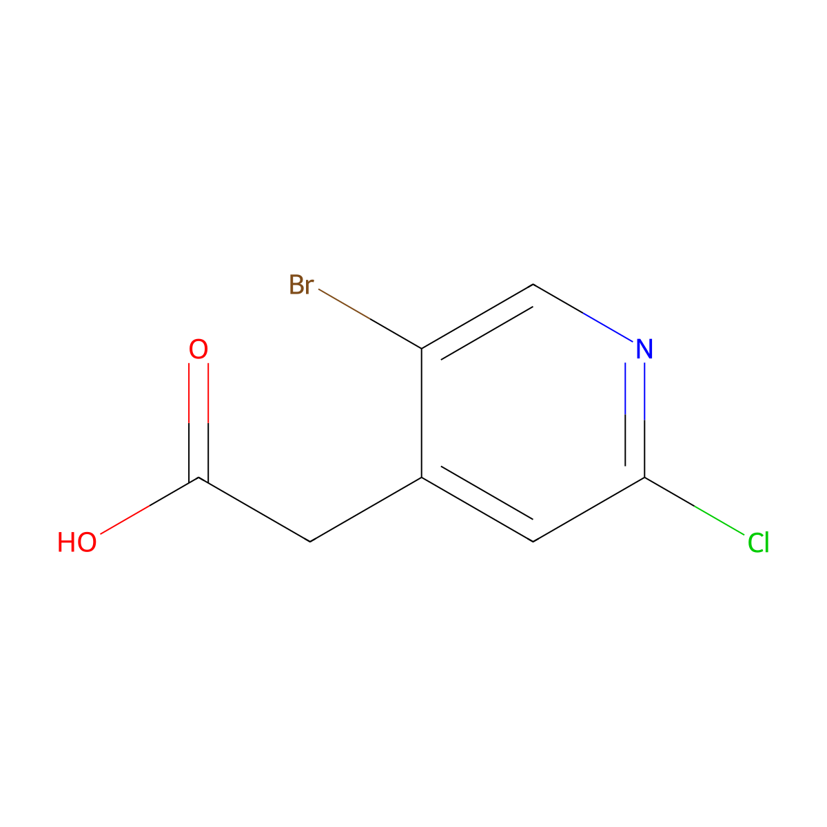 2-(5-Bromo-2-chloropyridin-4-yl)acetic acid molecular structure, CAS 1227592-37-1