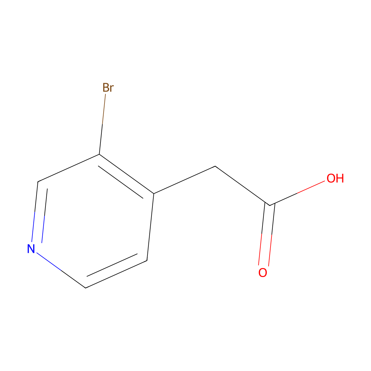 2-(3-Bromopyridin-4-YL)acetic acid molecular structure, CAS 1227592-44-0
