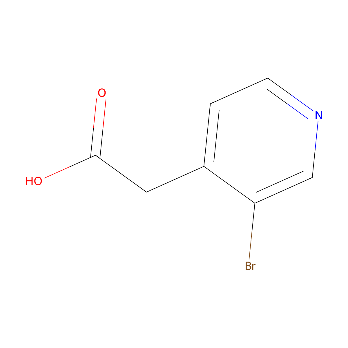 2-(3-Bromopyridin-4-YL)acetic acid molecular structure, CAS 1227592-44-0
