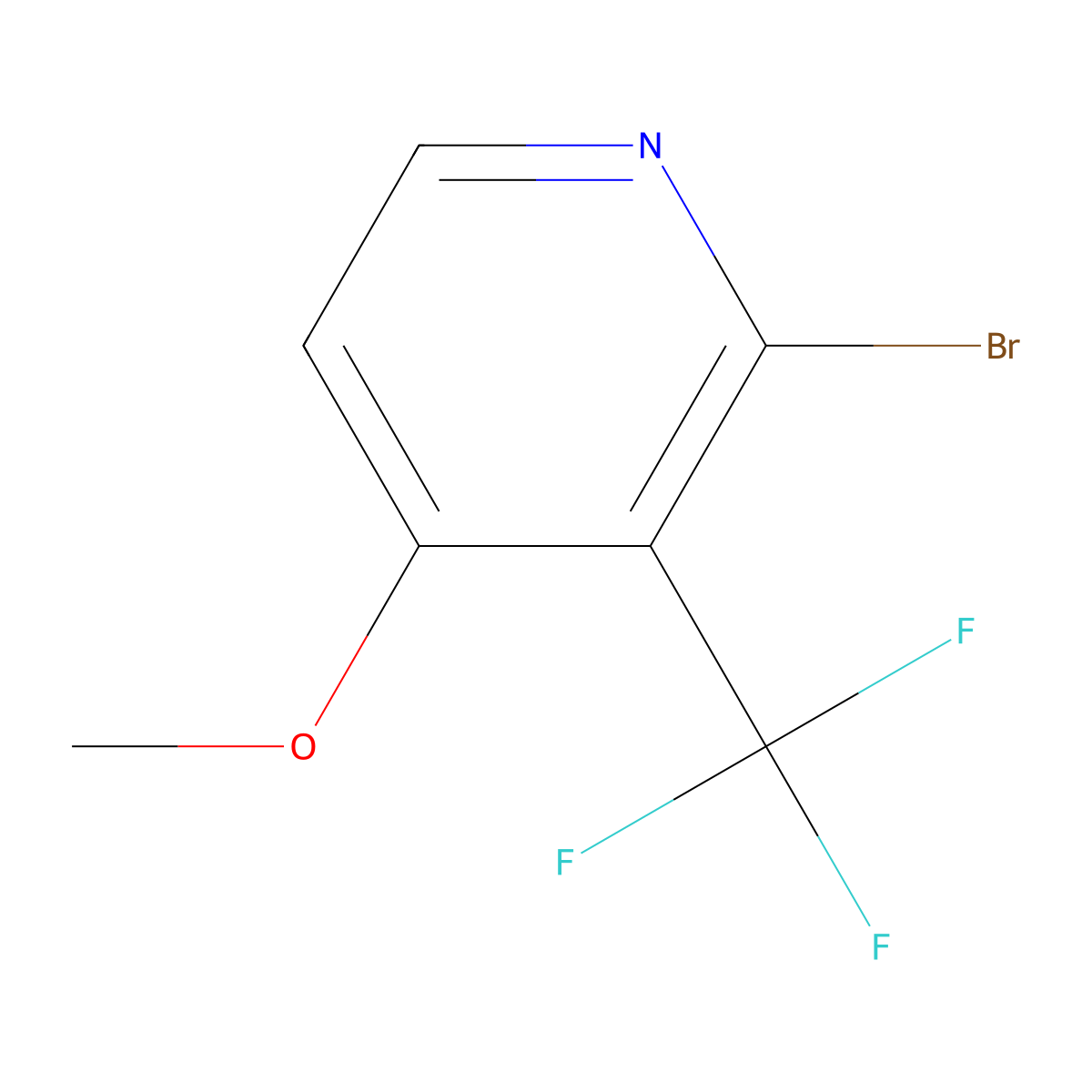 2-Bromo-4-methoxy-3-(trifluoromethyl)pyridine molecular structure, CAS 1227592-50-8