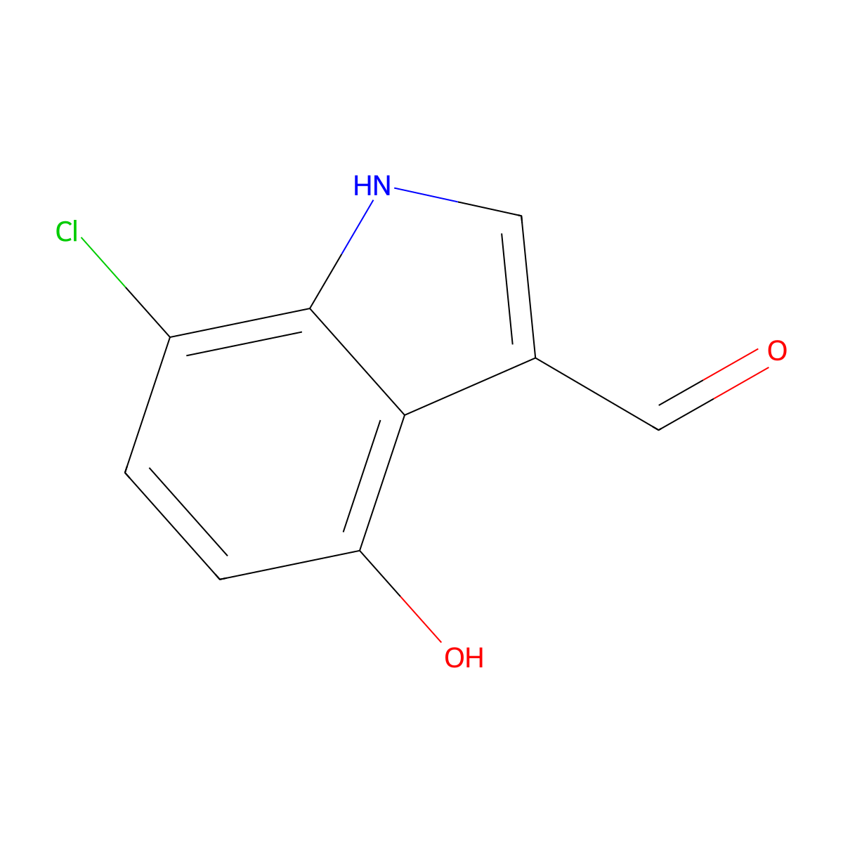 7-Chloro-4-hydroxy-1H-indole-3-carbaldehyde molecular structure, CAS 1227592-81-5