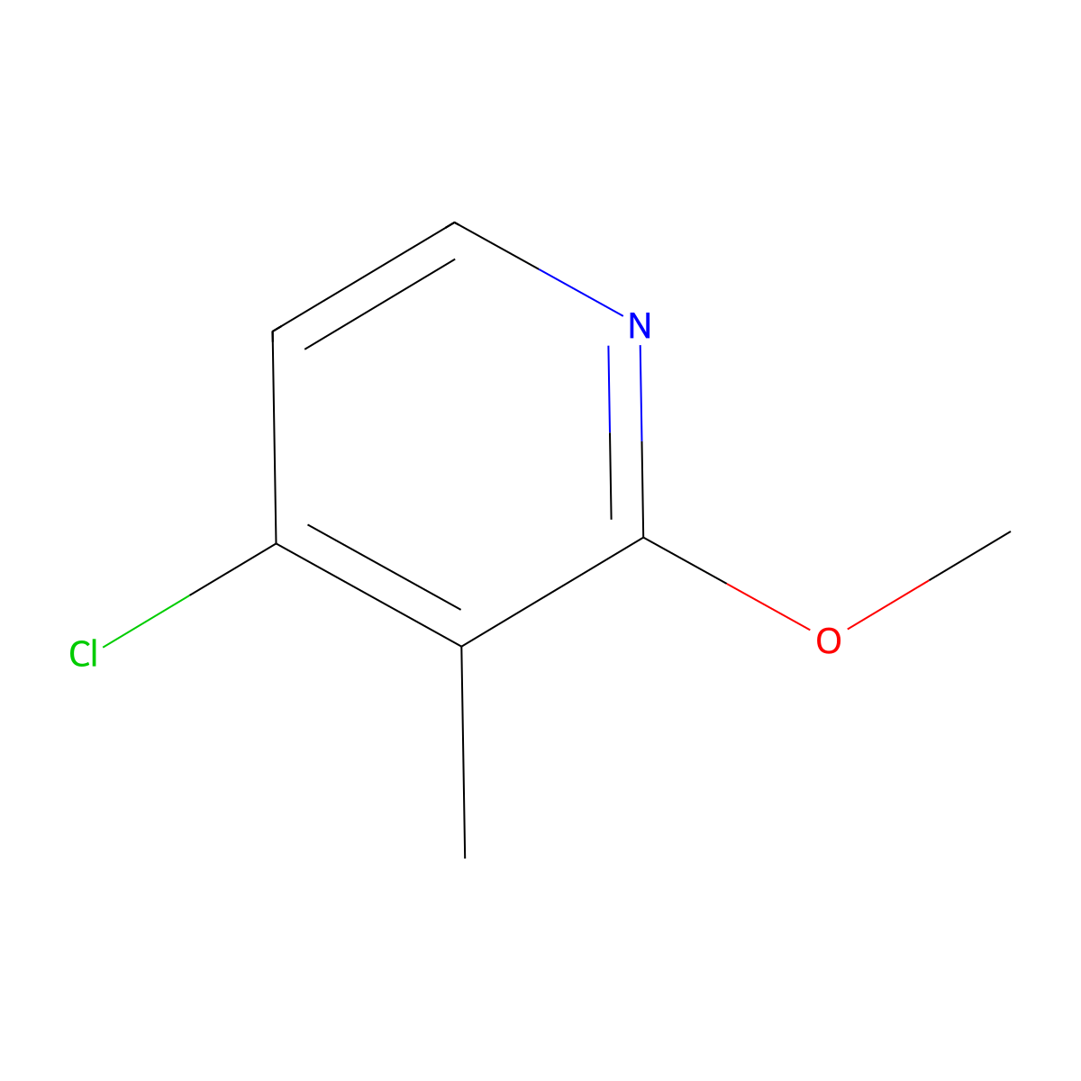 4-Chloro-2-methoxy-3-methylpyridine molecular structure, CAS 1227592-90-6