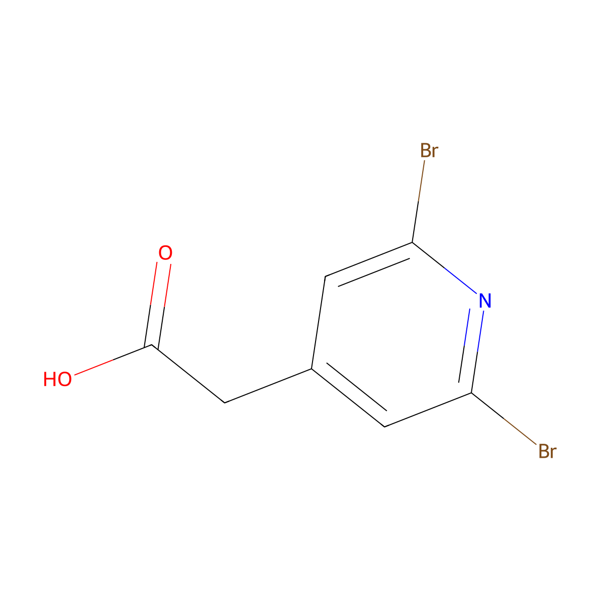 2-(2,6-Dibromopyridin-4-YL)acetic acid molecular structure, CAS 1227592-97-3