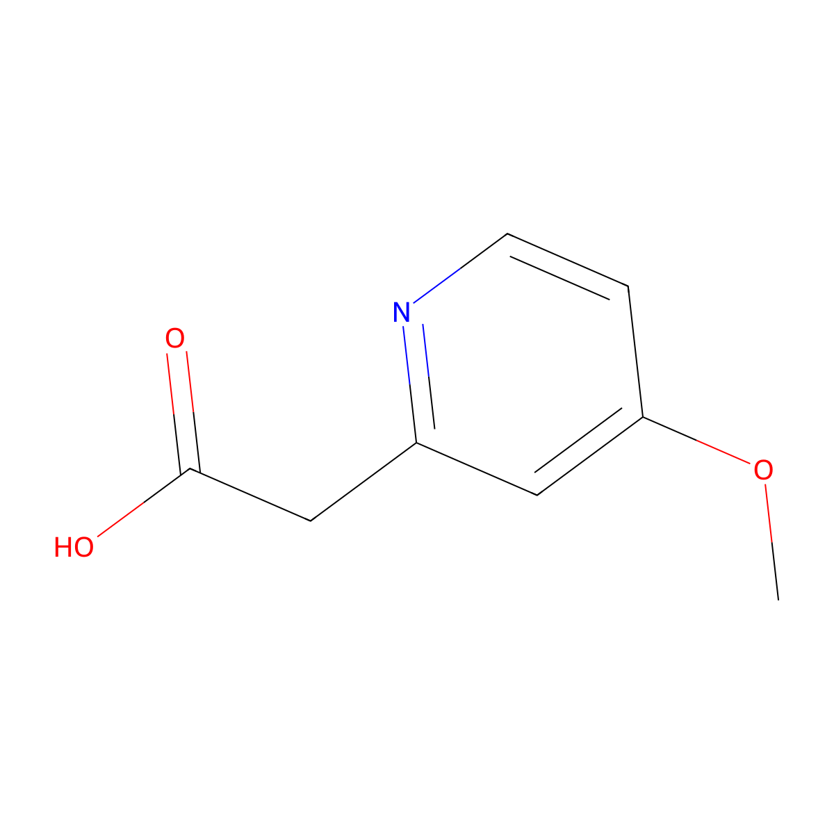 2-(4-Methoxypyridin-2-yl)acetic acid molecular structure, CAS 1227593-03-4