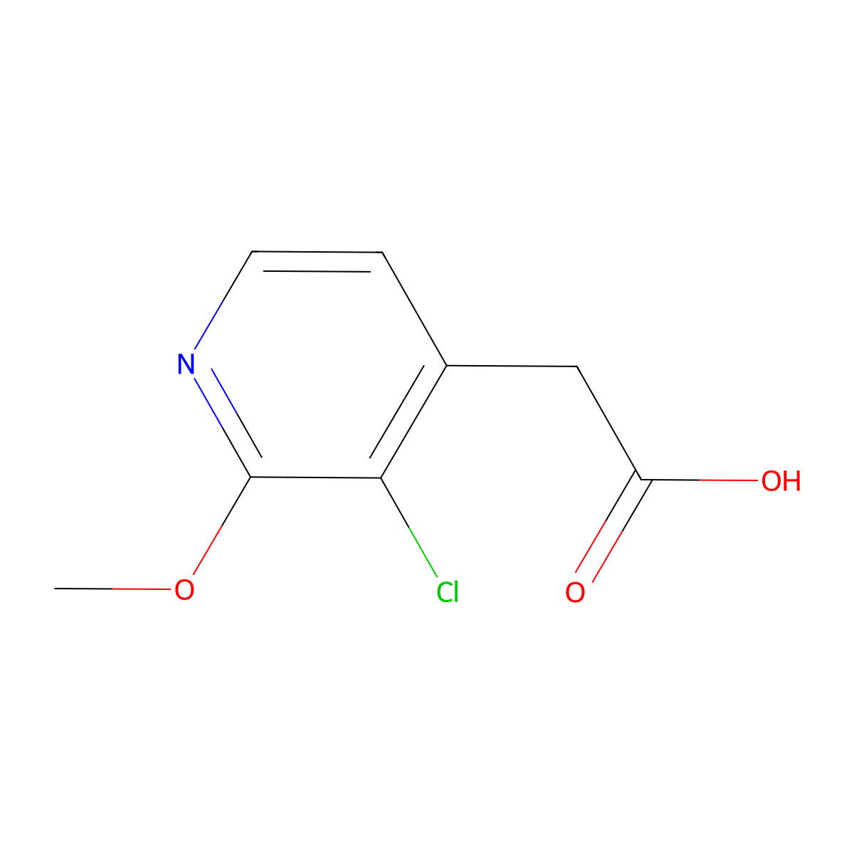 2-(3-Chloro-2-methoxypyridin-4-yl)acetic acid molecular structure, CAS 1227593-33-0