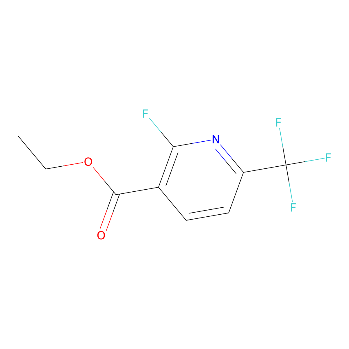 Ethyl 2-fluoro-6-(trifluoromethyl)nicotinate molecular structure, CAS 1227593-76-1