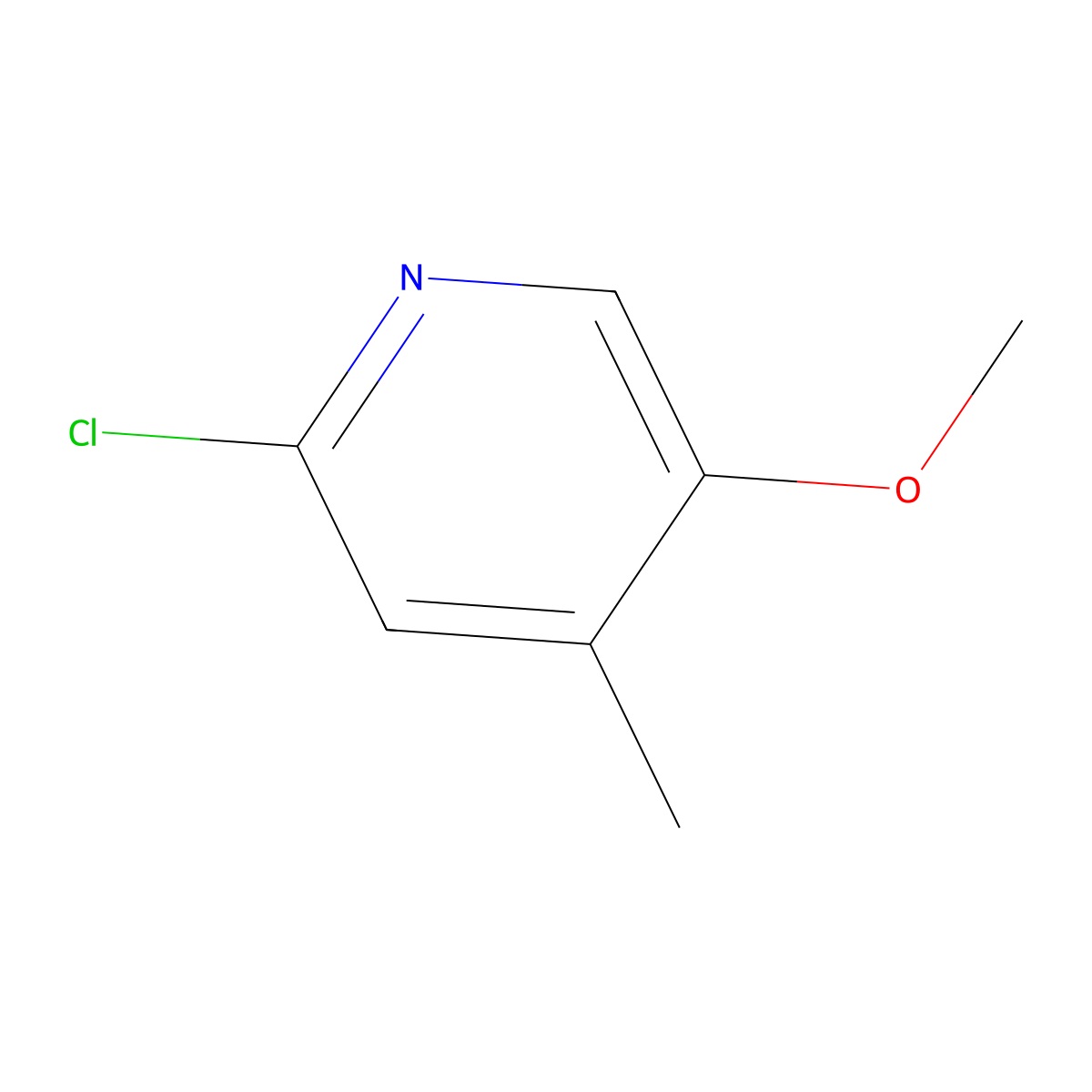 2-Chloro-5-methoxy-4-methylpyridine molecular structure, CAS 1227593-77-2