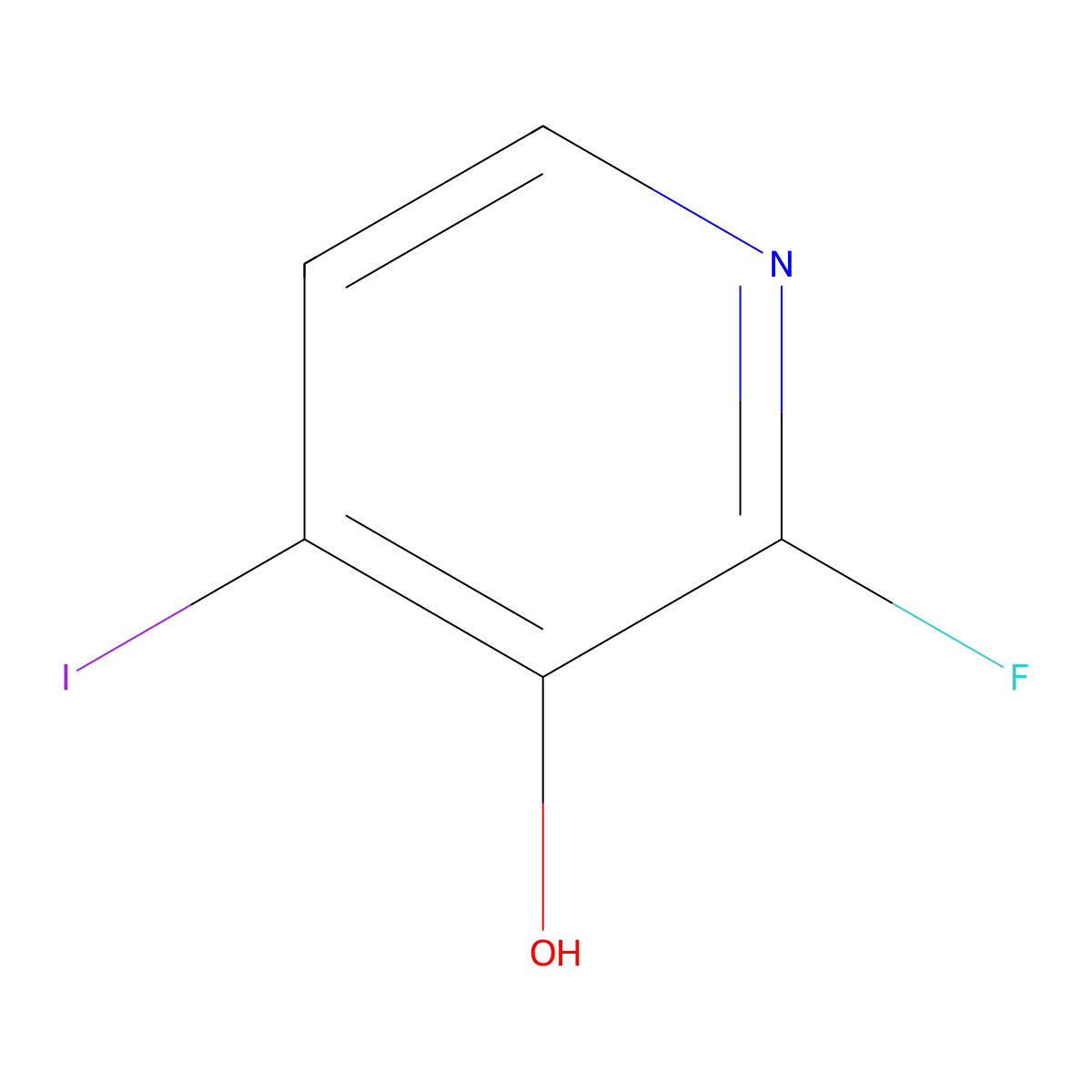 2-Fluoro-4-iodopyridin-3-ol molecular structure, CAS 1227593-95-4