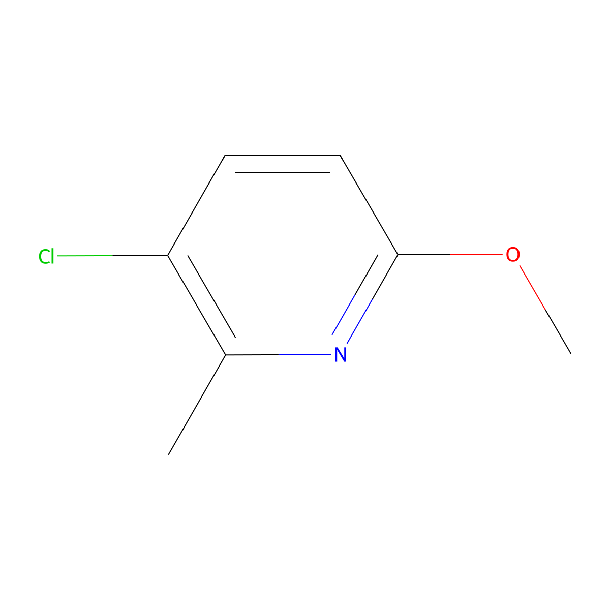 3-Chloro-6-methoxy-2-methylpyridine molecular structure, CAS 1227593-97-6