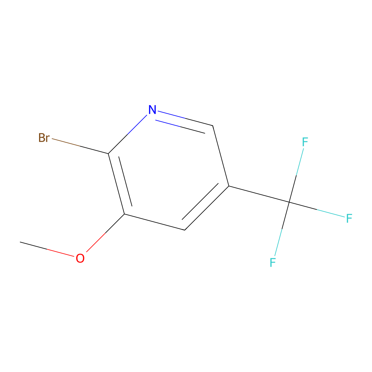 2-Bromo-3-methoxy-5-(trifluoromethyl)pyridine molecular structure, CAS 1227594-04-8