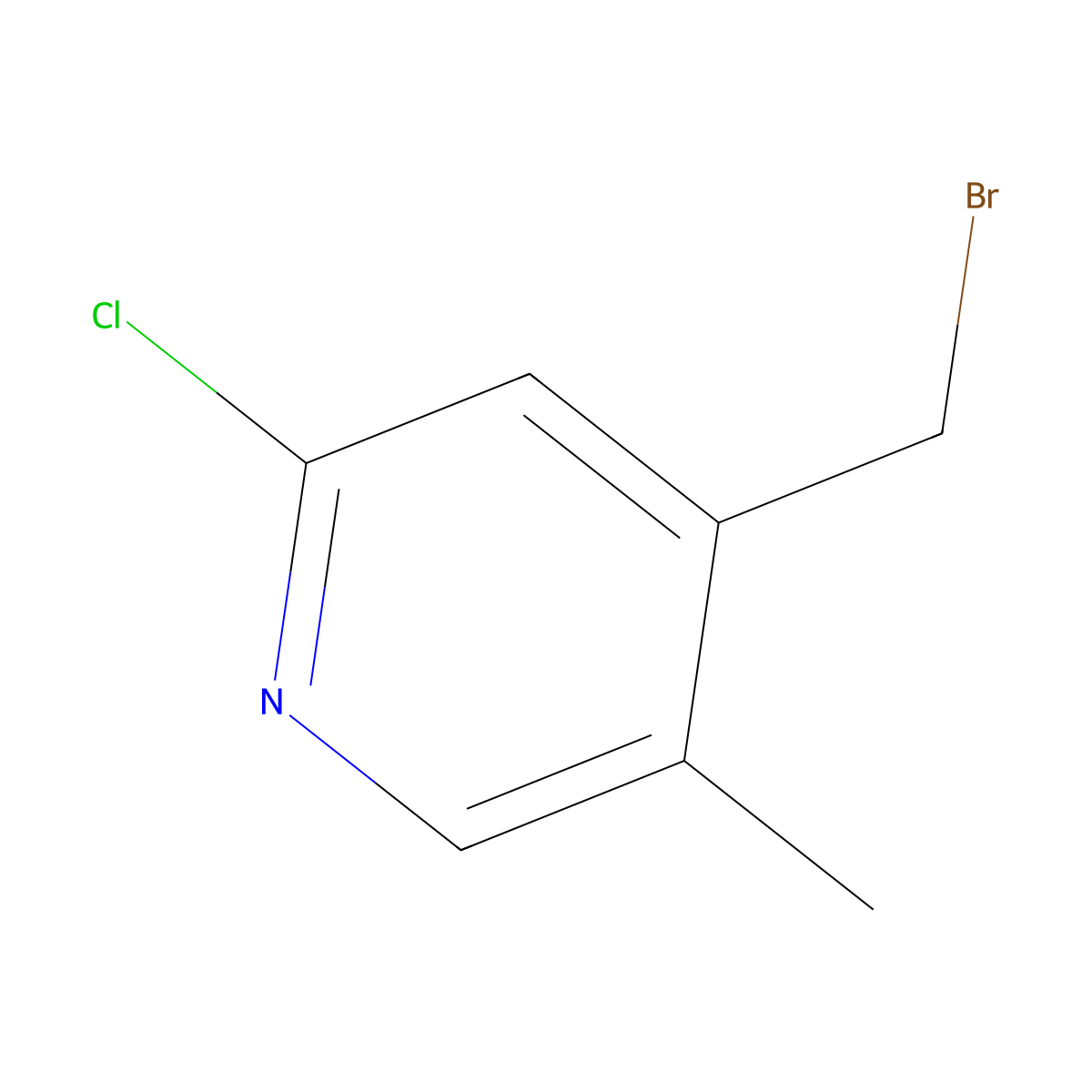 4-(Bromomethyl)-2-chloro-5-methylpyridine molecular structure, CAS 1227594-18-4