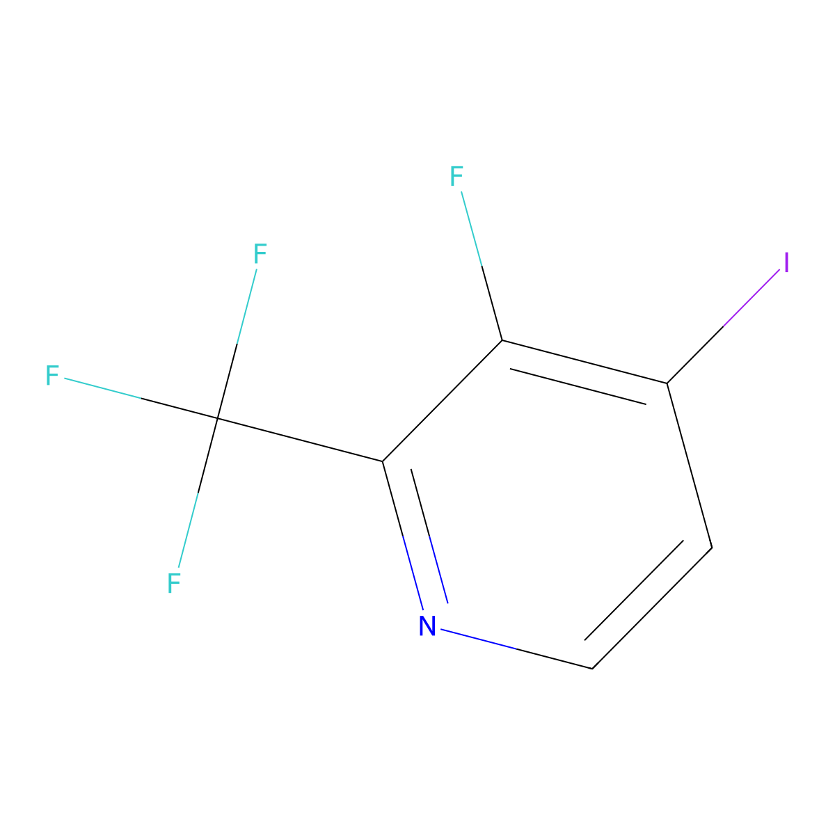 3-Fluoro-4-iodo-2-(trifluoromethyl)pyridine molecular structure, CAS 1227594-25-3