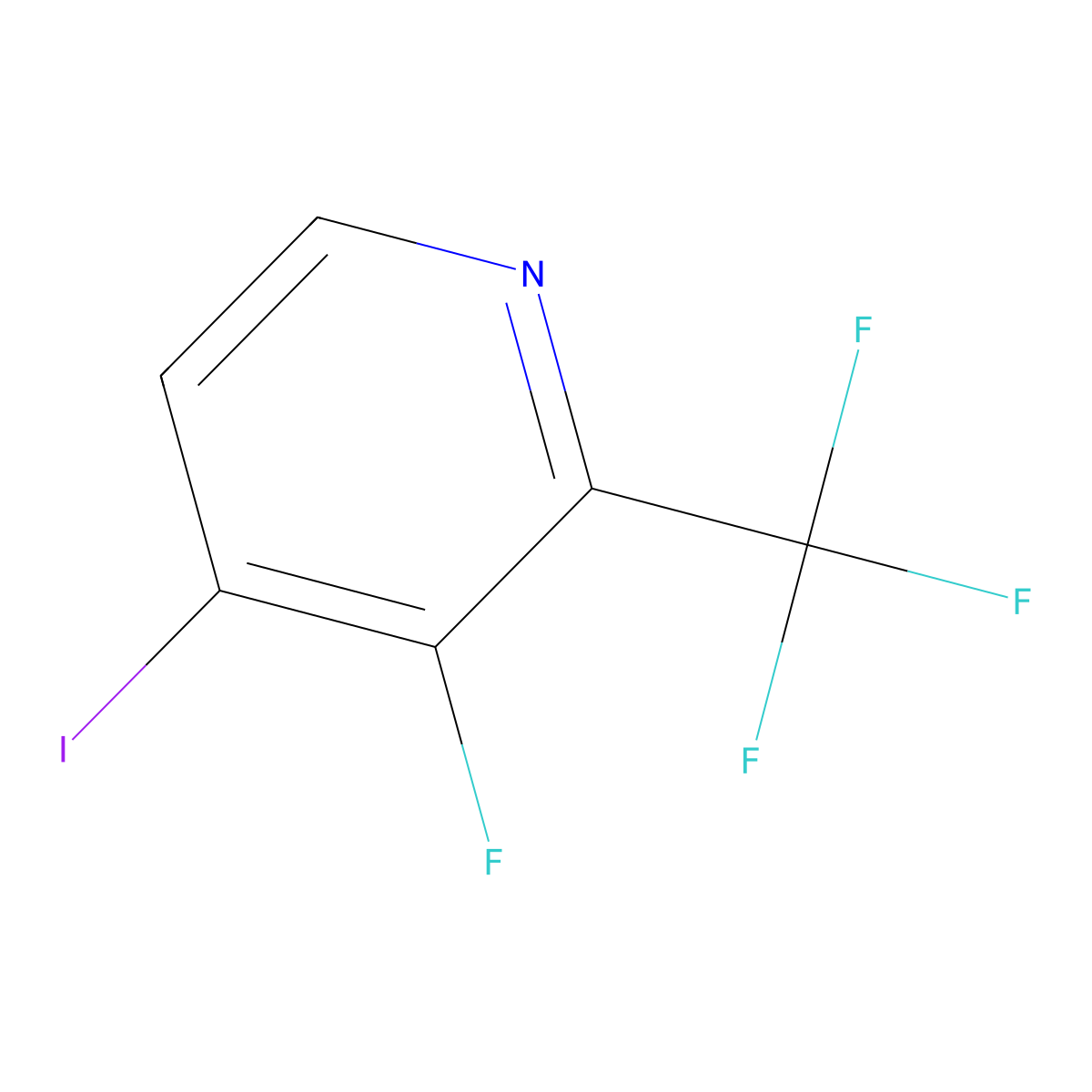 3-Fluoro-4-iodo-2-(trifluoromethyl)pyridine molecular structure, CAS 1227594-25-3