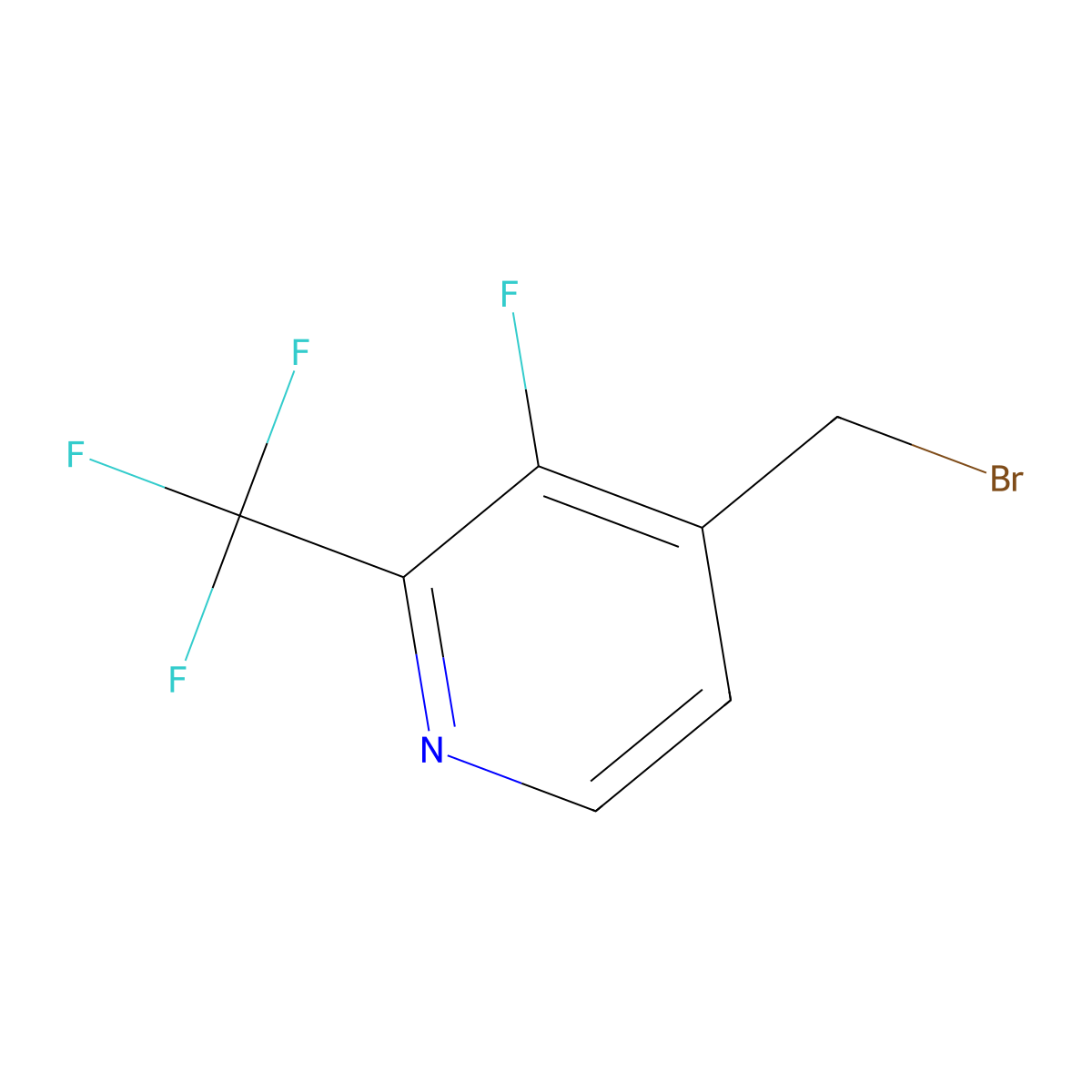 4-Bromomethyl-3-fluoro-2-(trifluoromethyl)pyridine molecular structure, CAS 1227594-29-7