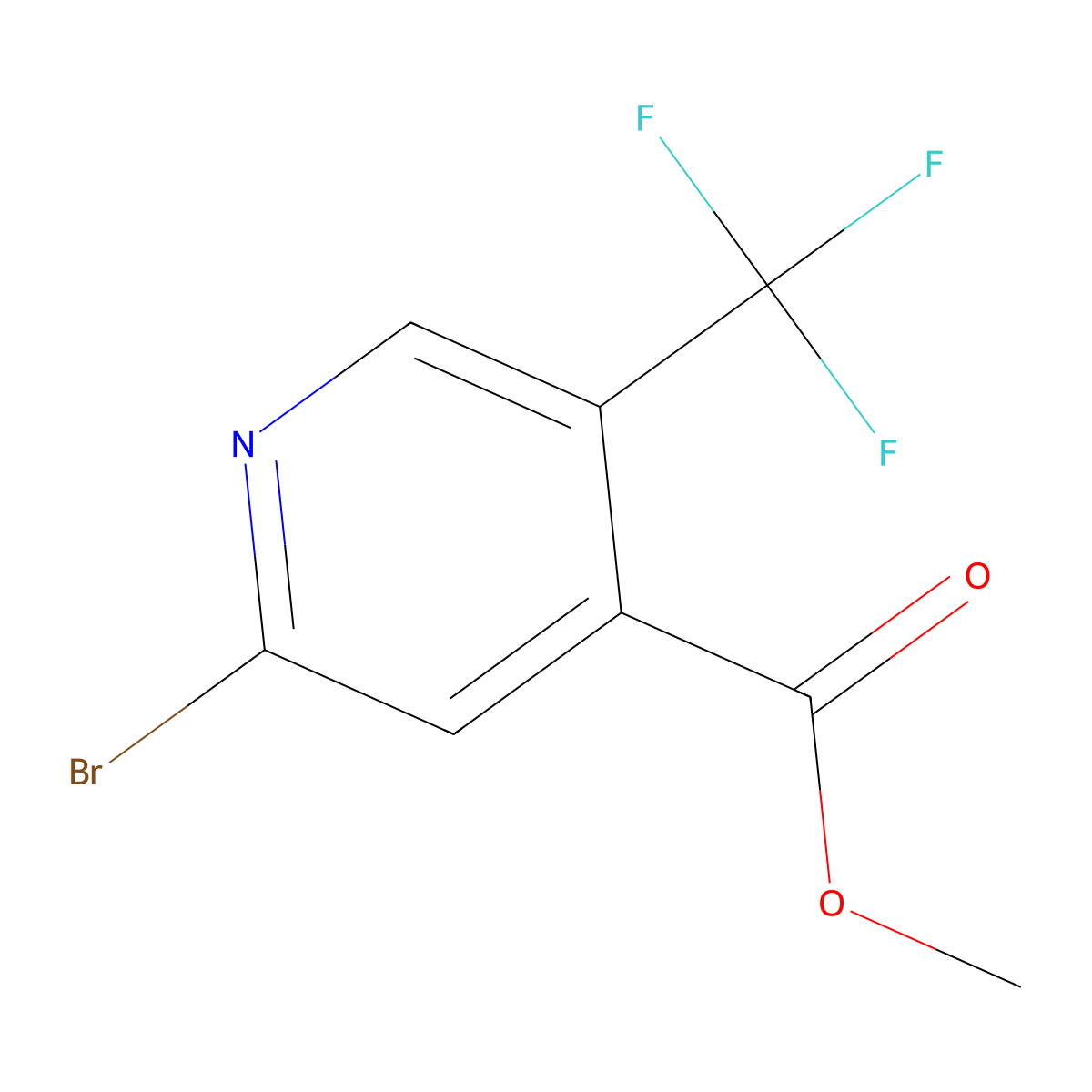 Methyl 2-bromo-5-(trifluoromethyl)isonicotinate molecular structure, CAS 1227594-30-0
