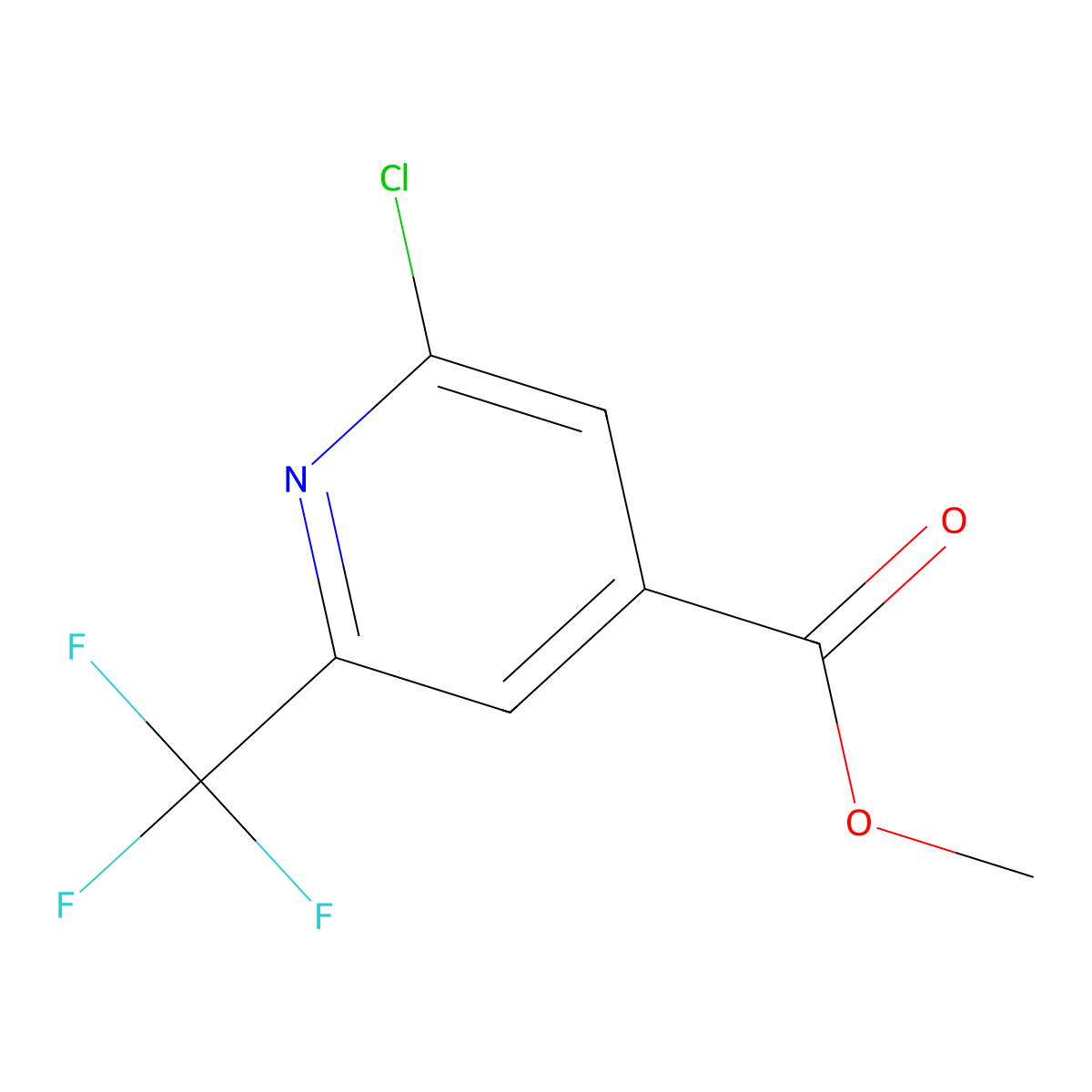 Methyl 2-chloro-6-(trifluoromethyl)isonicotinate molecular structure, CAS 1227594-40-2