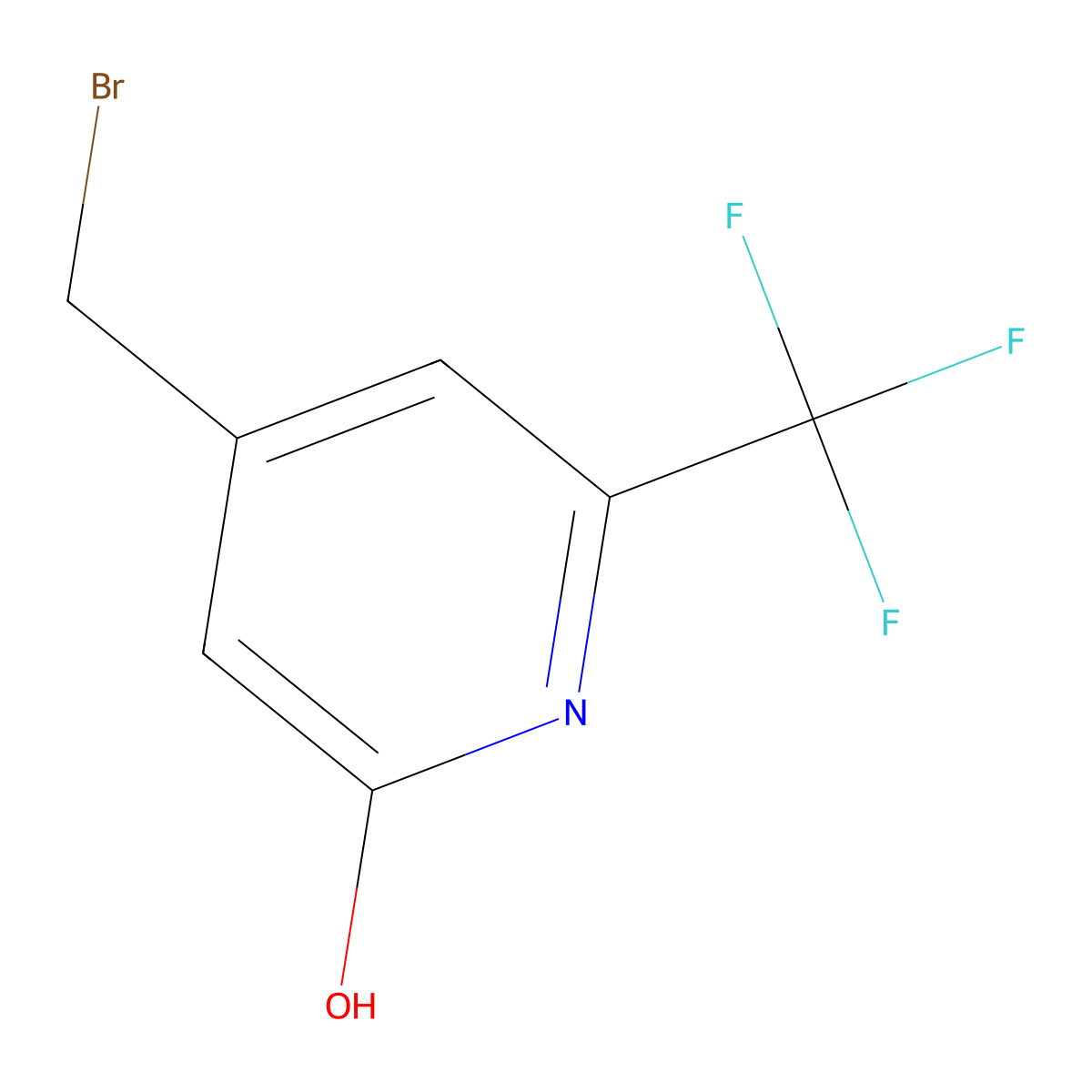 4-Bromomethyl-2-hydroxy-6-(trifluoromethyl)pyridine molecular structure, CAS 1227594-55-9