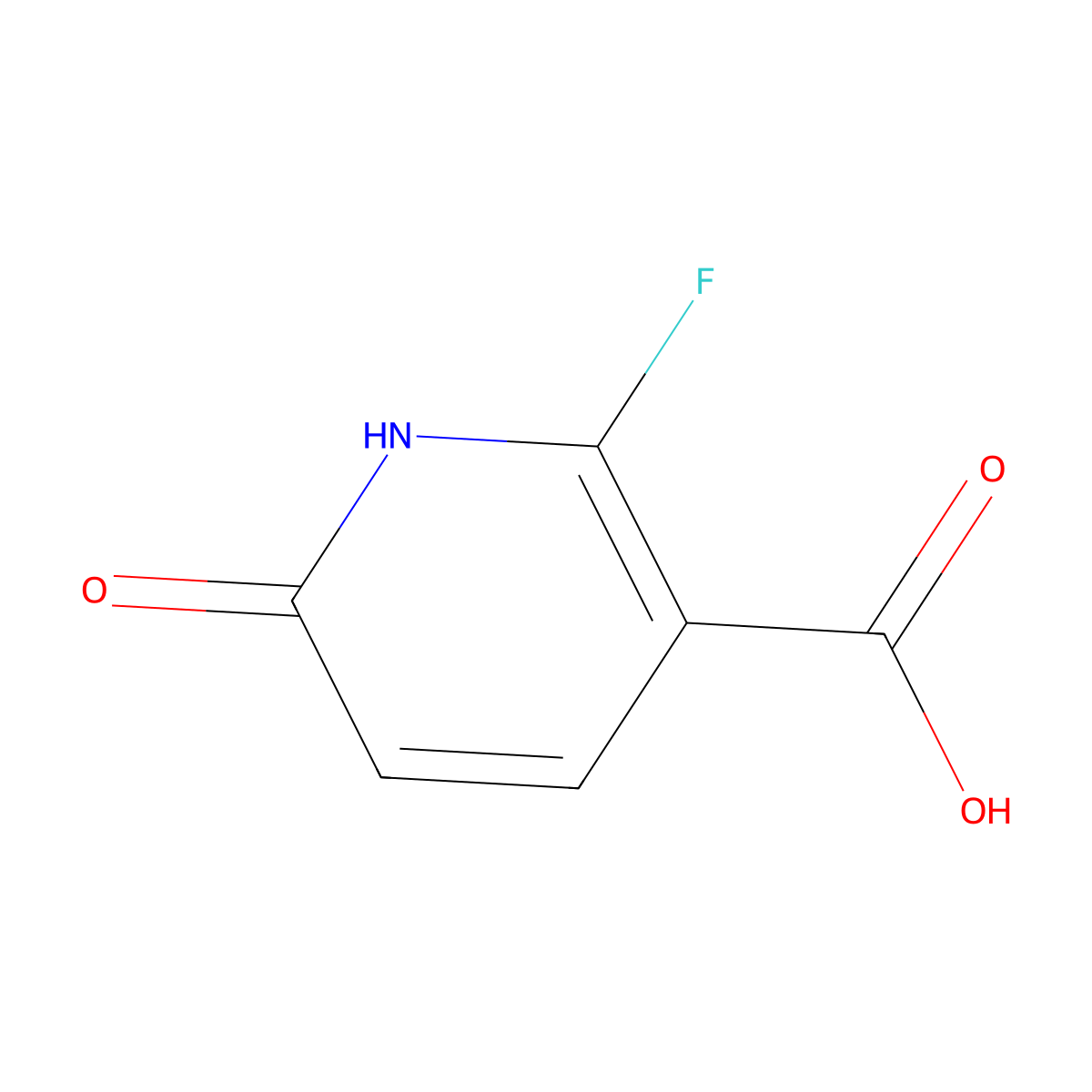 2-Fluoro-6-oxo-1,6-dihydropyridine-3-carboxylic acid molecular structure, CAS 1227594-56-0