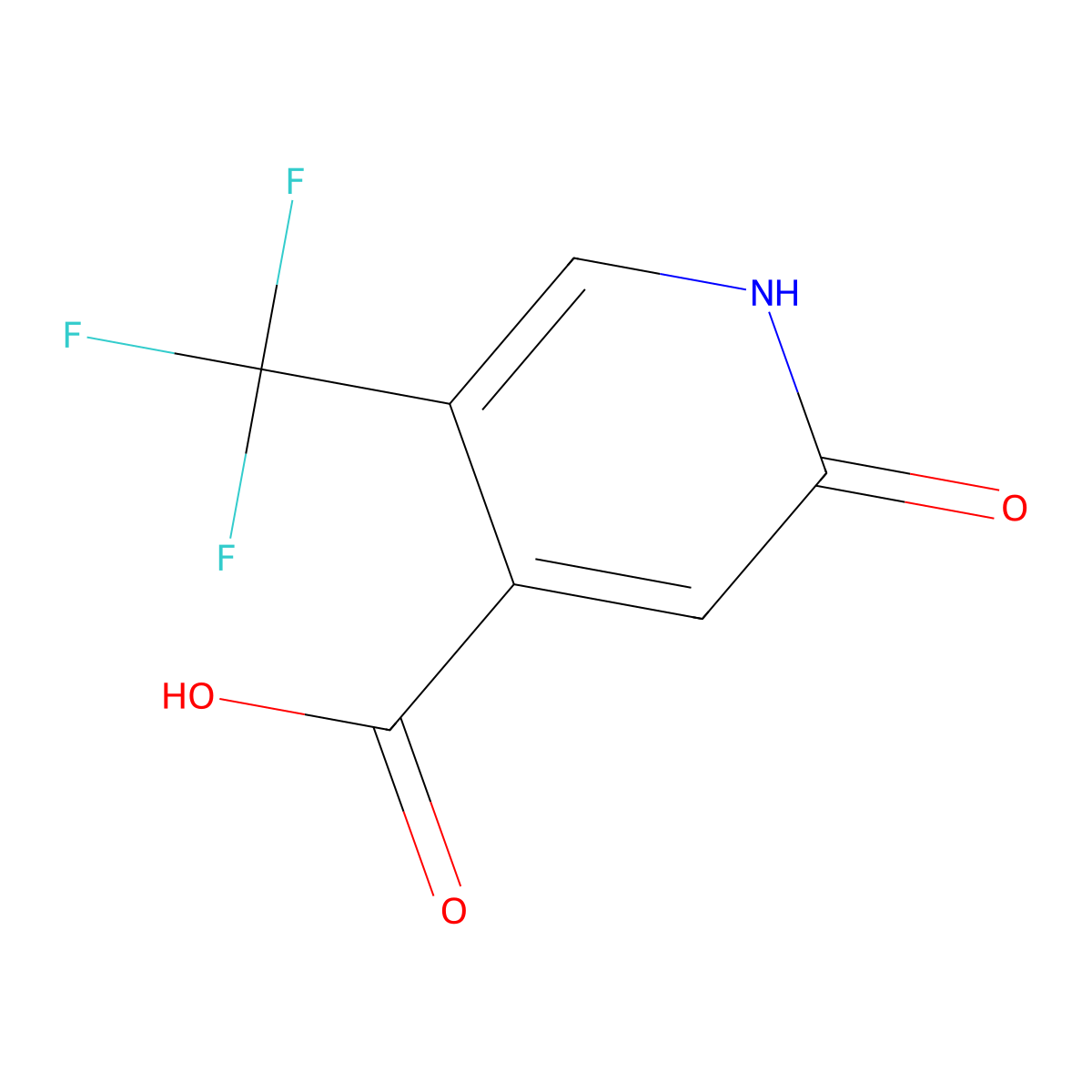 2-Hydroxy-5-(trifluoromethyl)isonicotinic acid molecular structure, CAS 1227594-58-2
