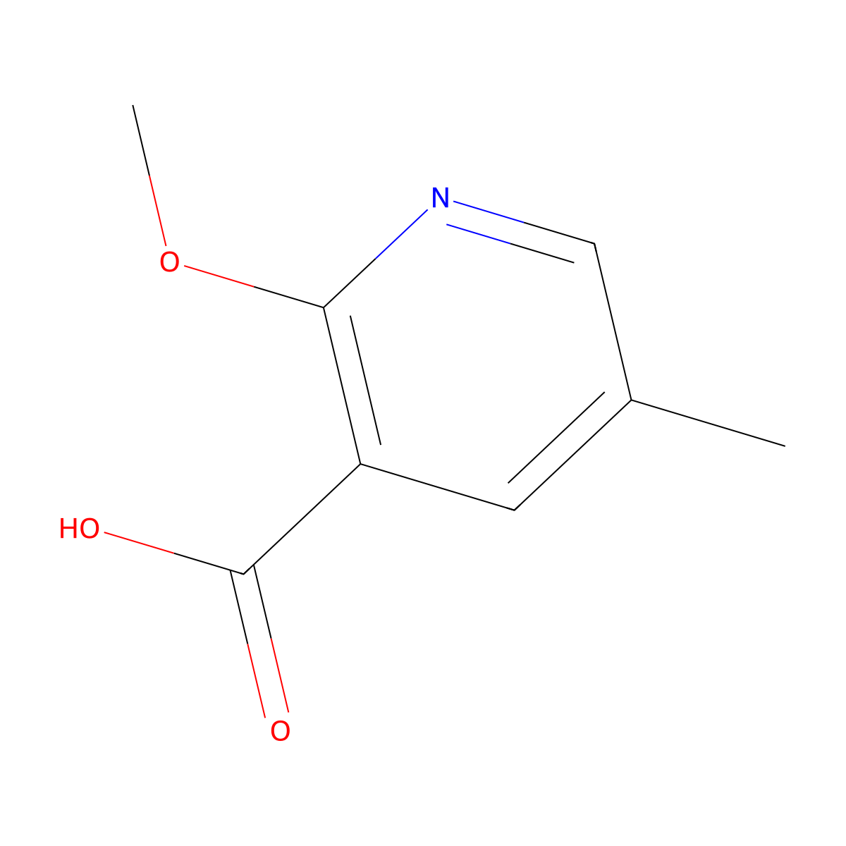 2-Methoxy-5-methylpyridine-3-carboxylic acid molecular structure, CAS 1227594-72-0