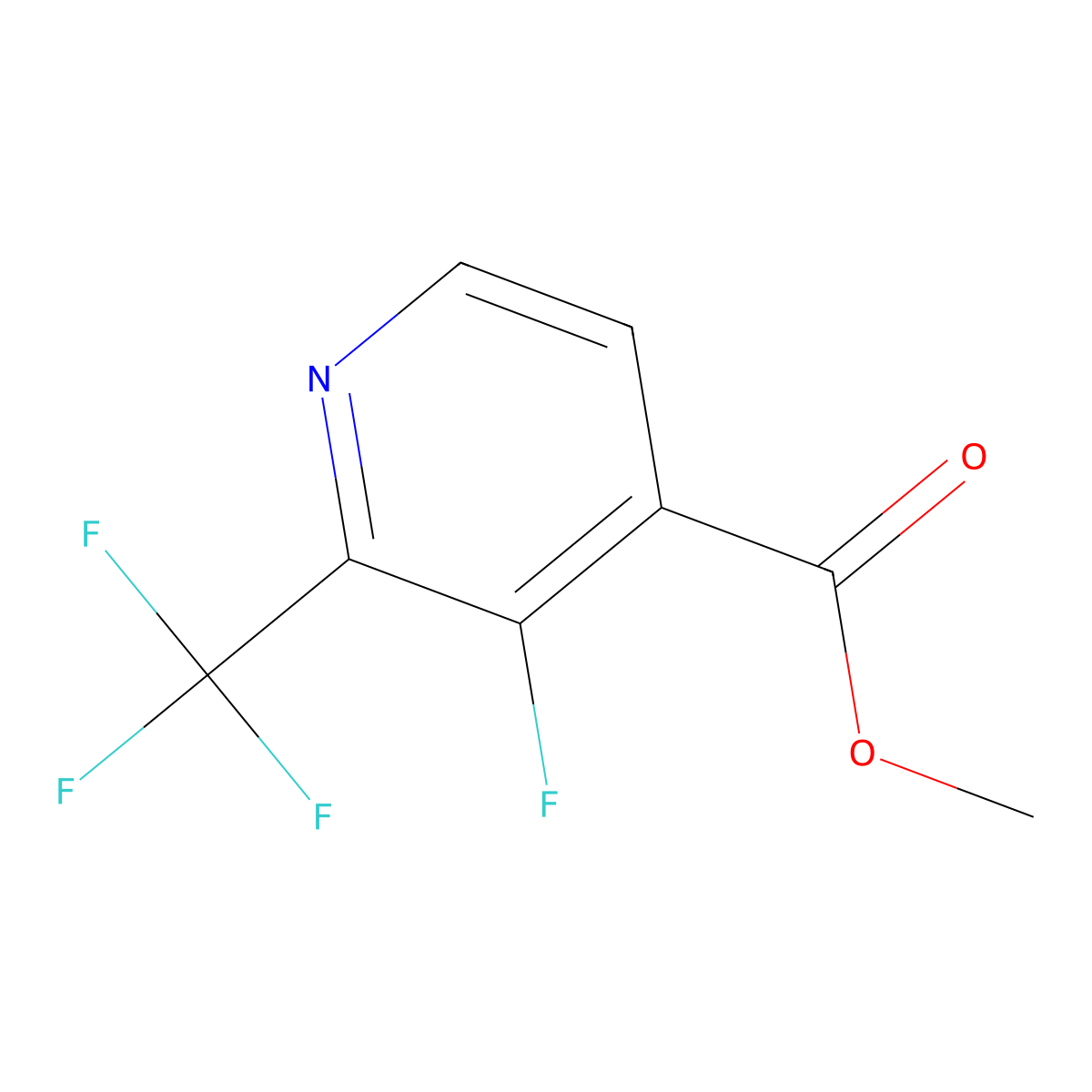 Methyl 3-fluoro-2-(trifluoromethyl)isonicotinate molecular structure, CAS 1227594-82-2