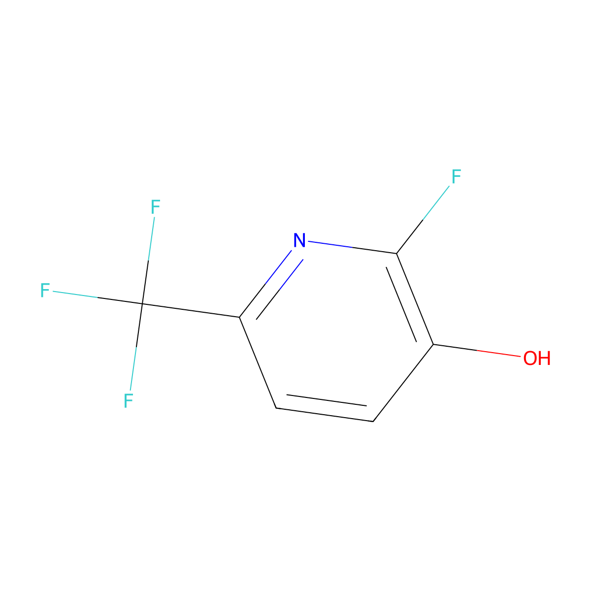 2-Fluoro-3-hydroxy-6-(trifluoromethyl)pyridine molecular structure, CAS 1227594-85-5