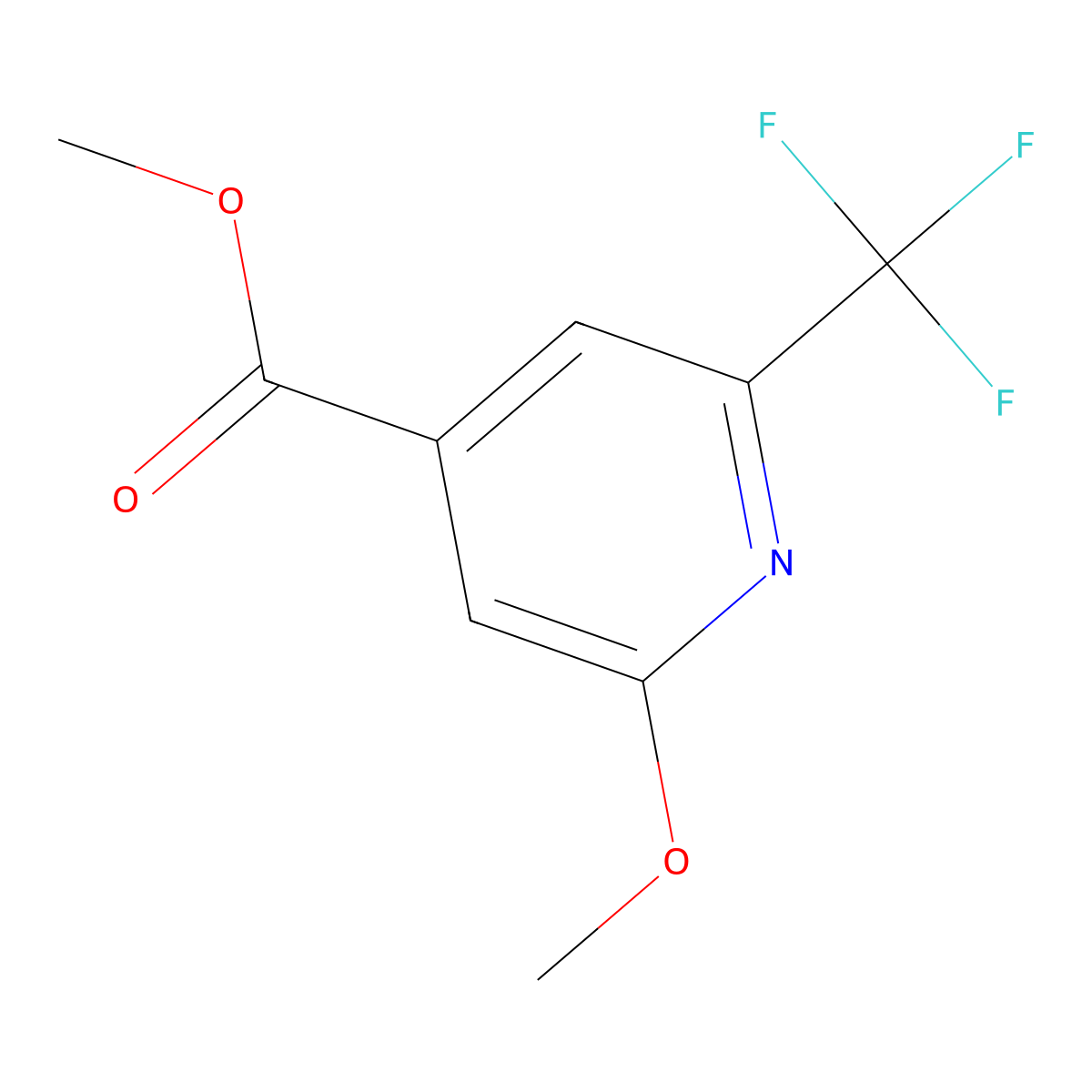 Methyl 2-methoxy-6-(trifluoromethyl)isonicotinate molecular structure, CAS 1227594-91-3