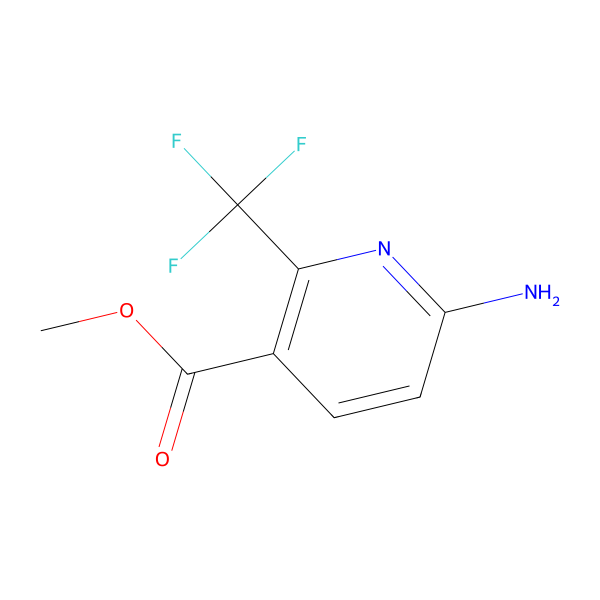 Methyl 6-amino-2-(trifluoromethyl)nicotinate molecular structure, CAS 1227594-94-6