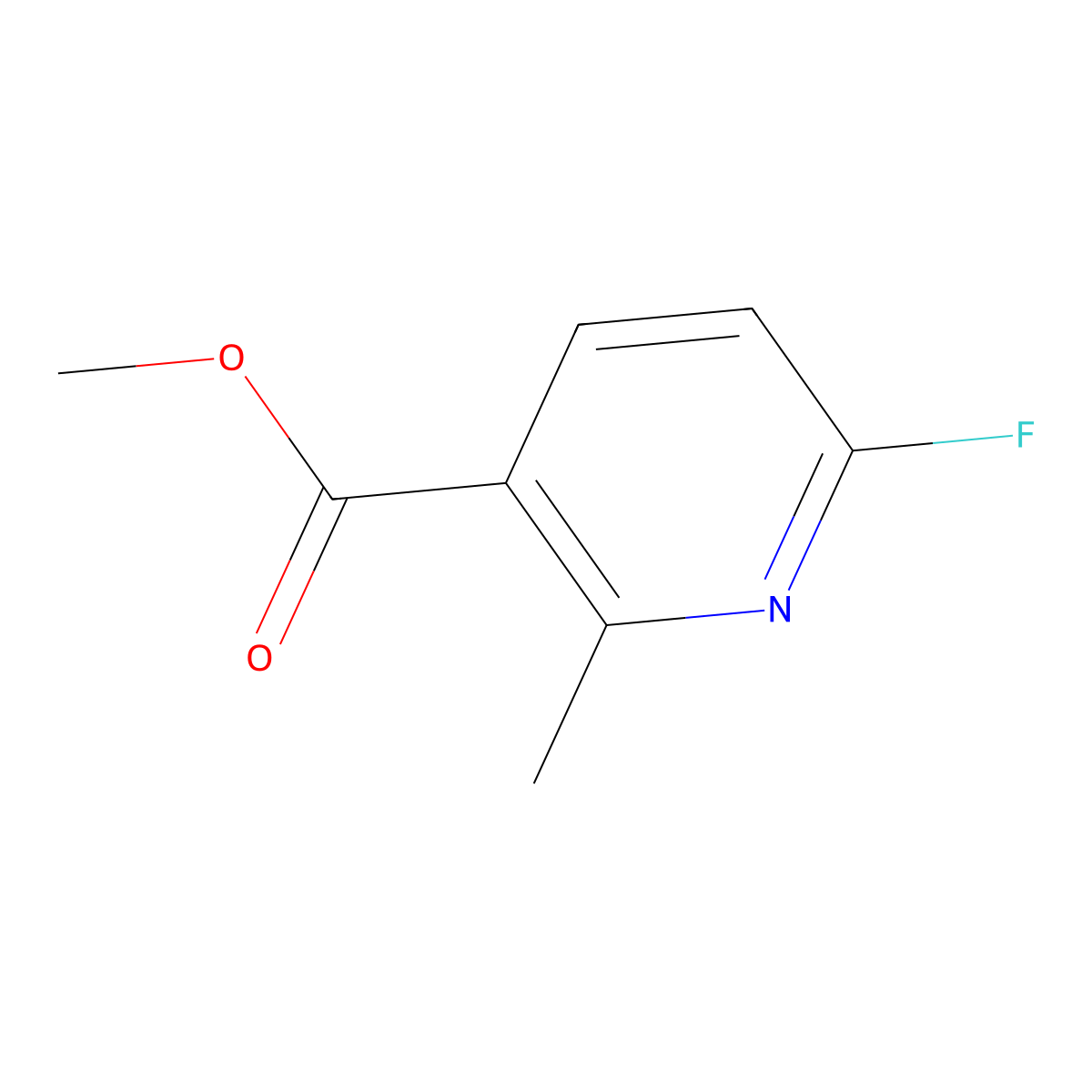 Methyl 6-fluoro-2-methylnicotinate molecular structure, CAS 1227595-02-9