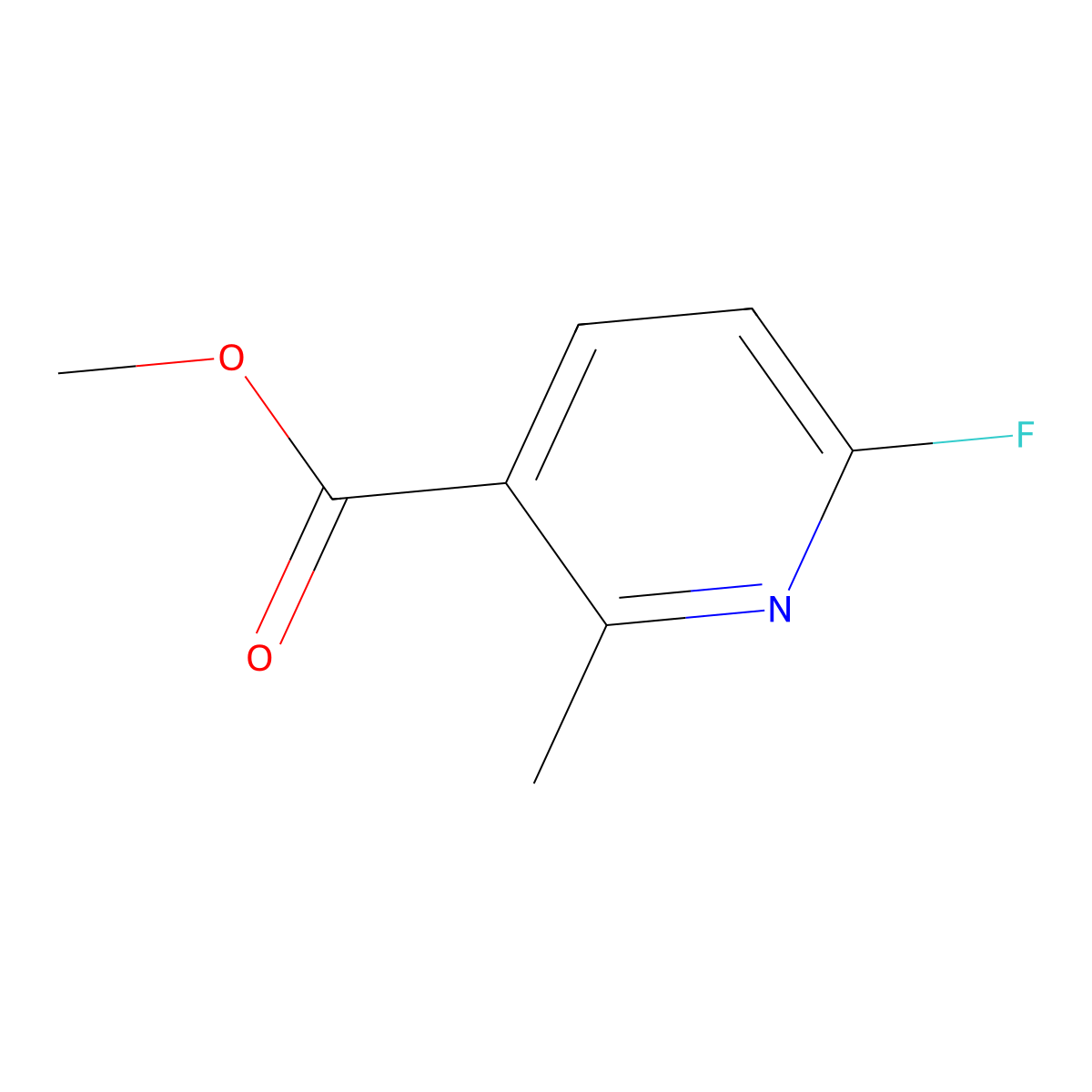 Methyl 6-fluoro-2-methylnicotinate molecular structure, CAS 1227595-02-9