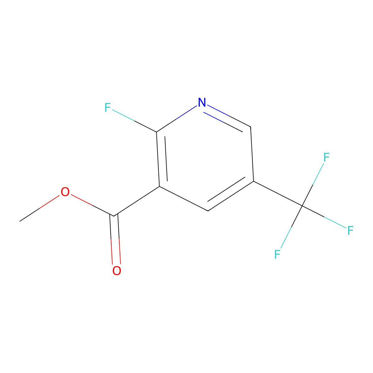 Methyl 2-fluoro-5-(trifluoromethyl)nicotinate molecular structure, CAS 1227595-06-3