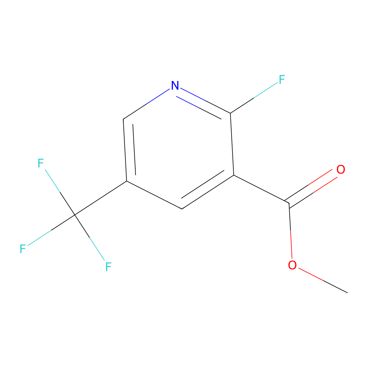 Methyl 2-fluoro-5-(trifluoromethyl)nicotinate molecular structure, CAS 1227595-06-3