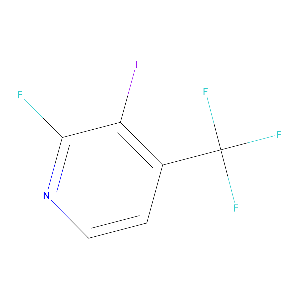 2-Fluoro-3-iodo-4-(trifluoromethyl)pyridine molecular structure, CAS 1227595-15-4