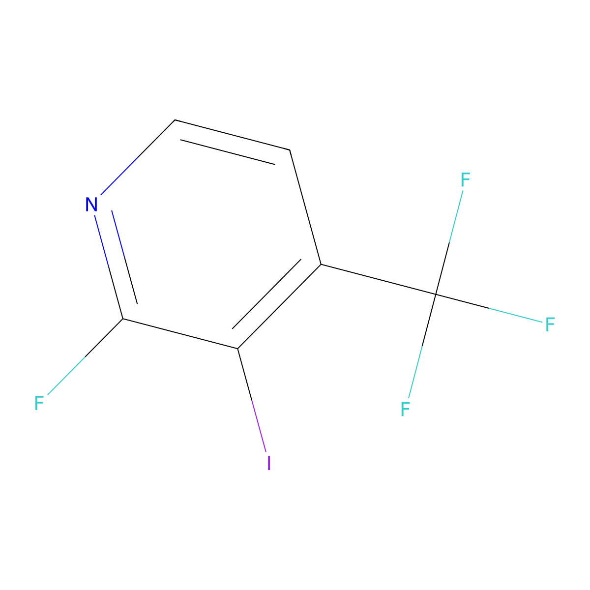 2-Fluoro-3-iodo-4-(trifluoromethyl)pyridine molecular structure, CAS 1227595-15-4