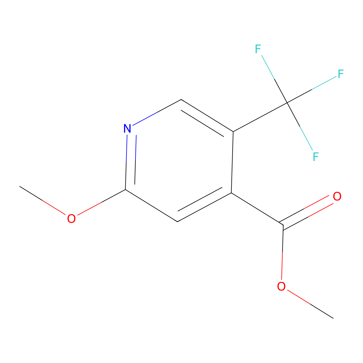 Methyl 2-methoxy-5-(trifluoromethyl)isonicotinate molecular structure, CAS 1227595-16-5