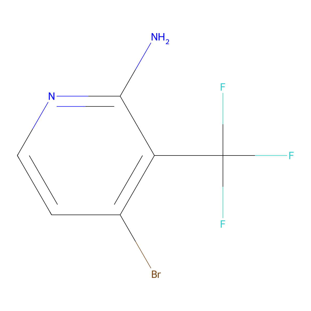 4-Bromo-3-(trifluoromethyl)pyridin-2-amine molecular structure, CAS 1227595-26-7
