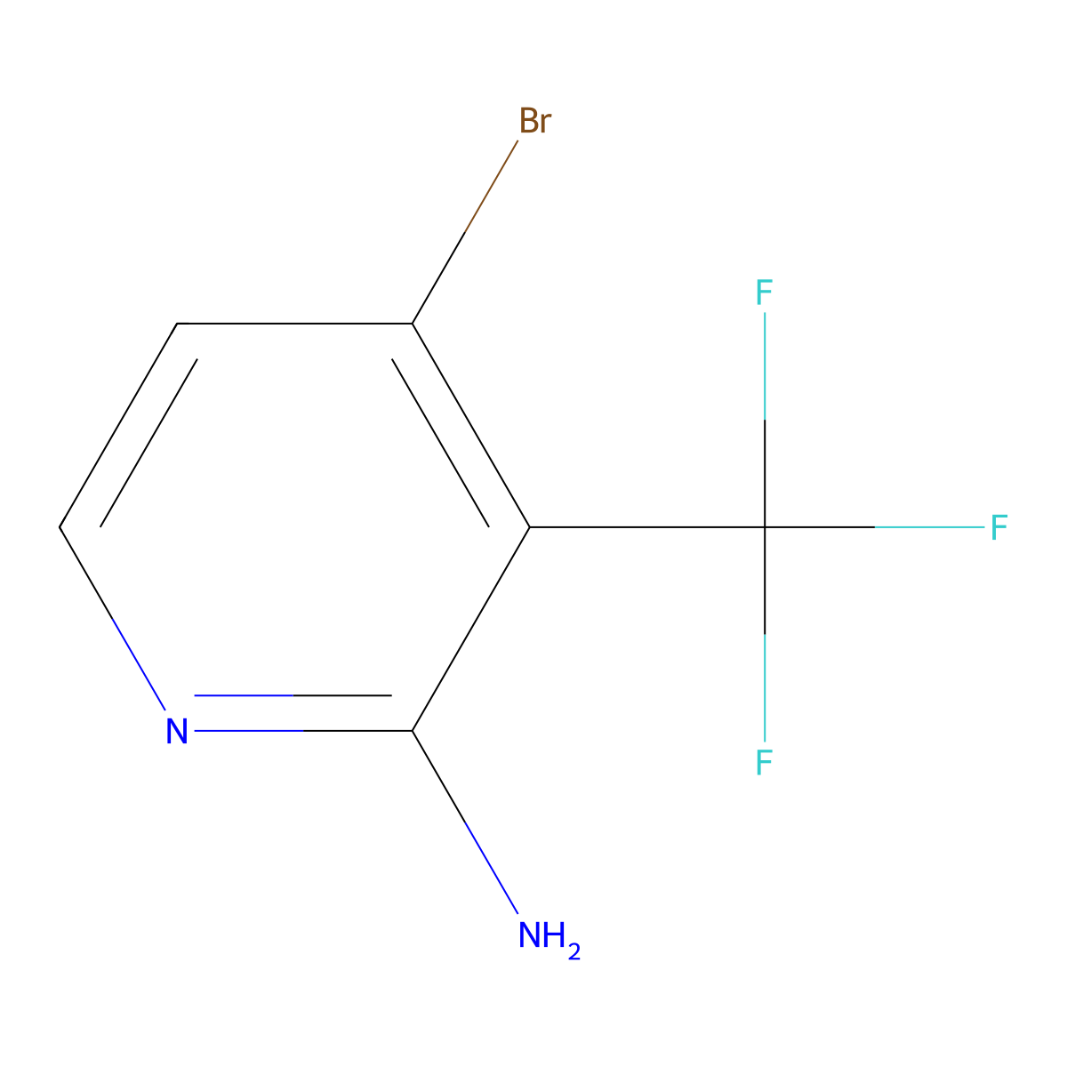 4-Bromo-3-(trifluoromethyl)pyridin-2-amine molecular structure, CAS 1227595-26-7