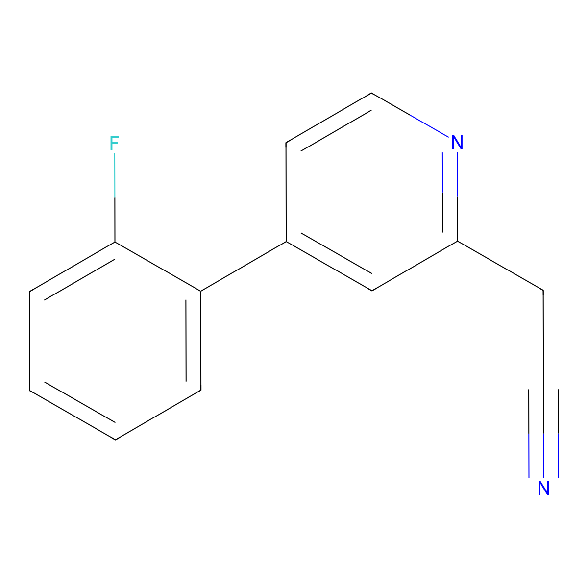4-(2-Fluorophenyl)-2-pyridineacetonitrile molecular structure, CAS 1227595-31-4