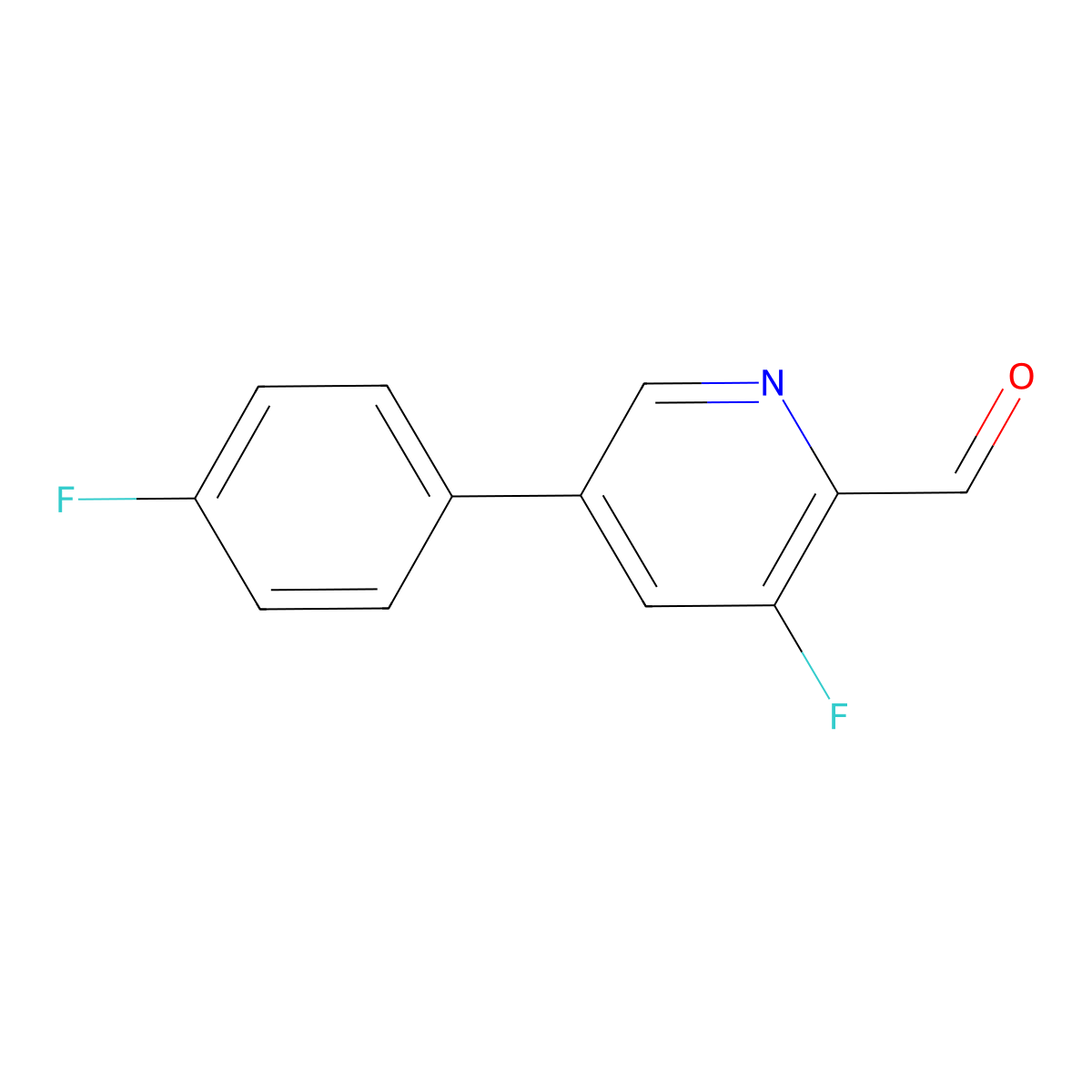 3-Fluoro-5-(4-fluorophenyl)picolinaldehyde molecular structure, CAS 1227595-38-1