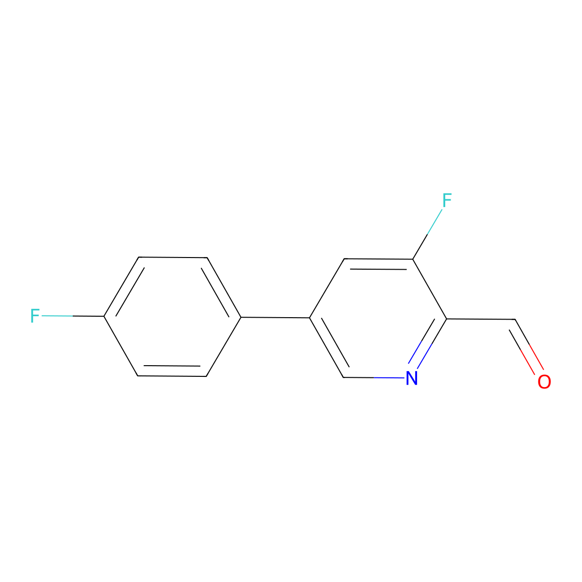 3-Fluoro-5-(4-fluorophenyl)picolinaldehyde molecular structure, CAS 1227595-38-1