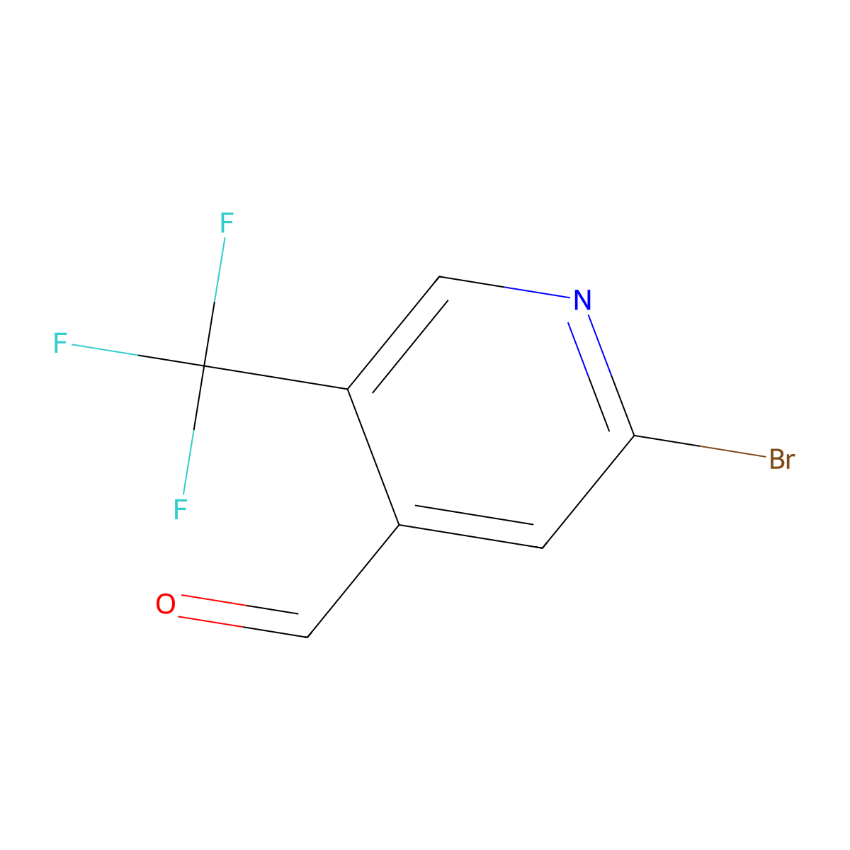 2-Bromo-5-(trifluoromethyl)isonicotinaldehyde molecular structure, CAS 1227595-41-6
