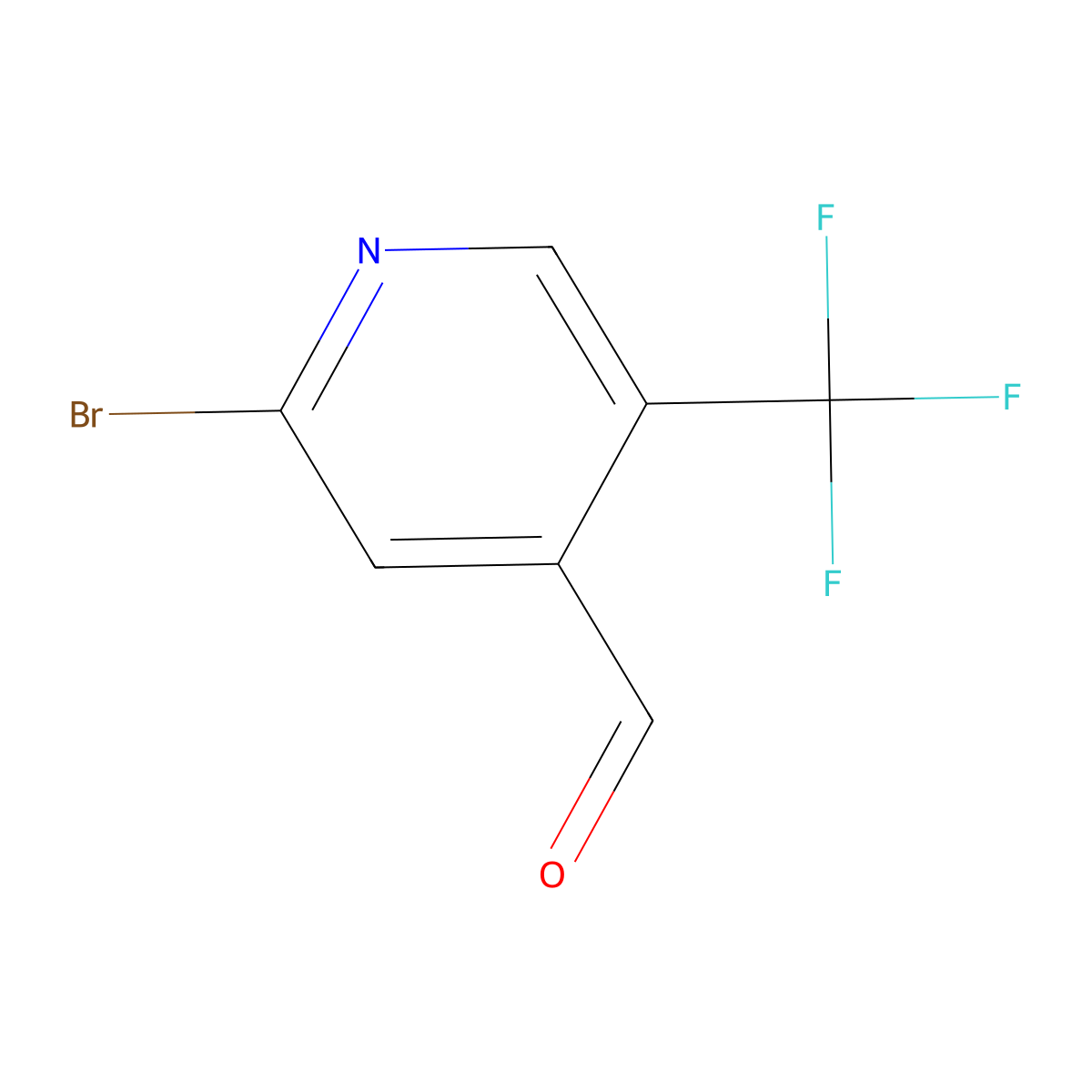 2-Bromo-5-(trifluoromethyl)isonicotinaldehyde molecular structure, CAS 1227595-41-6