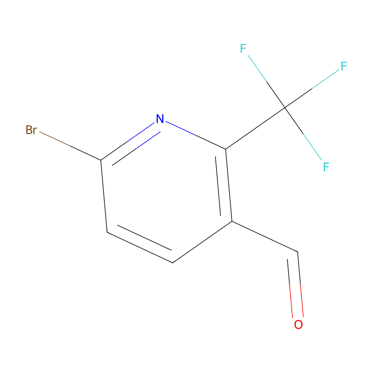 6-Bromo-2-(trifluoromethyl)nicotinaldehyde molecular structure, CAS 1227595-47-2
